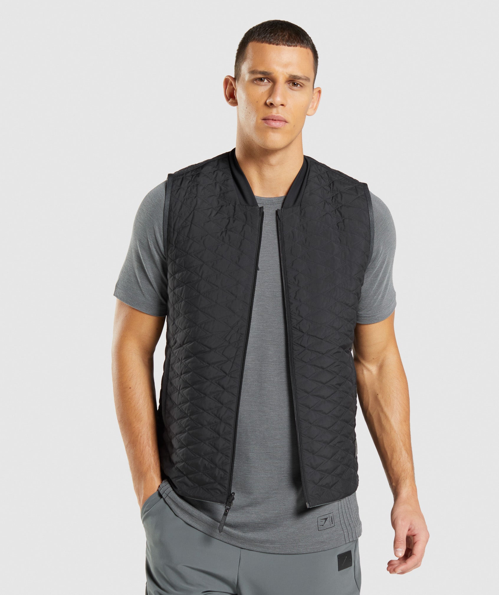 Retake Reversible Vest in Charcoal/Black - view 1