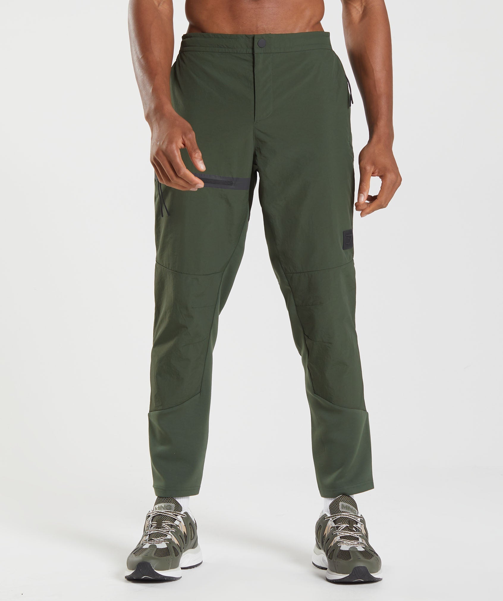 Retake Woven Joggers in Moss Olive - view 1