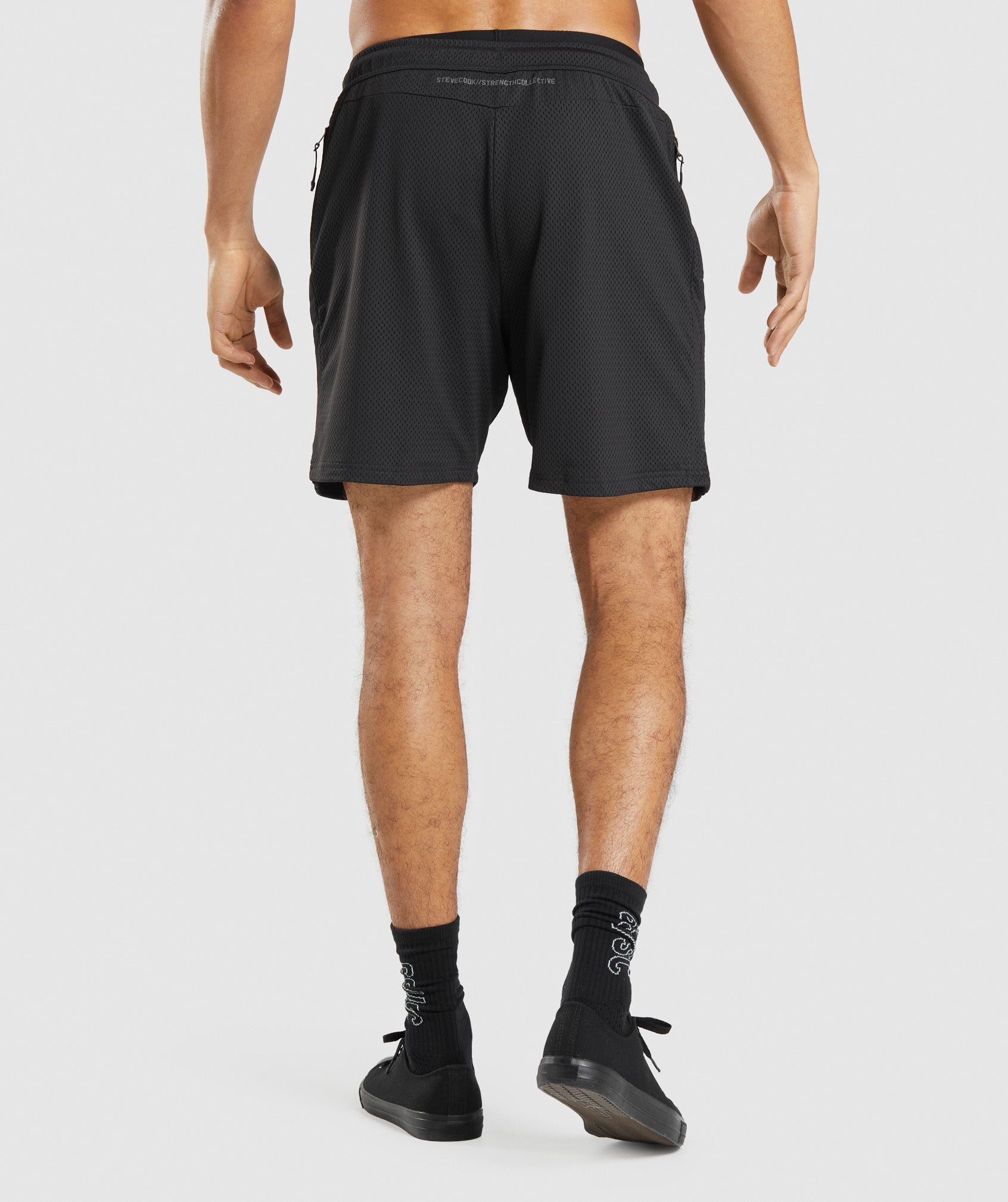 Gymshark//Steve Cook Mesh Shorts in Black - view 2