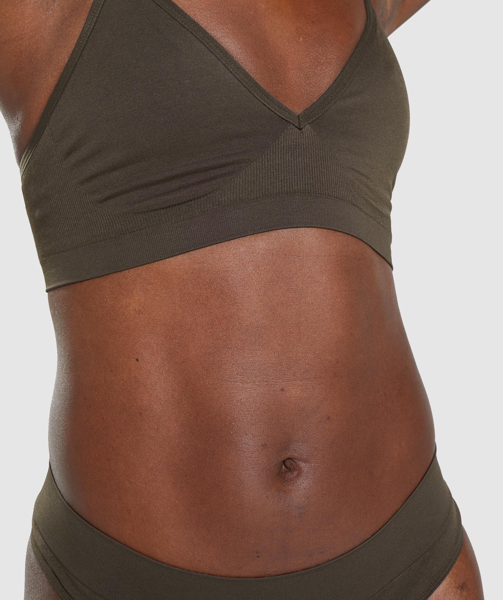 Seamless Low Neck Bralette in Espresso Brown - view 5