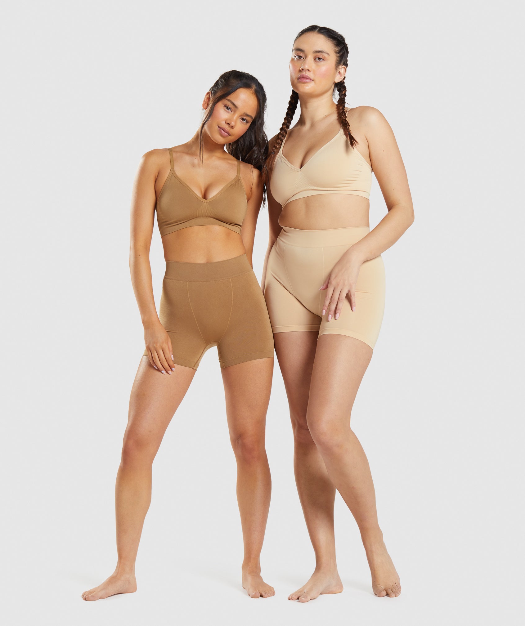 Seamless Low Neck Bralette in Fawn Light Brown - view 4