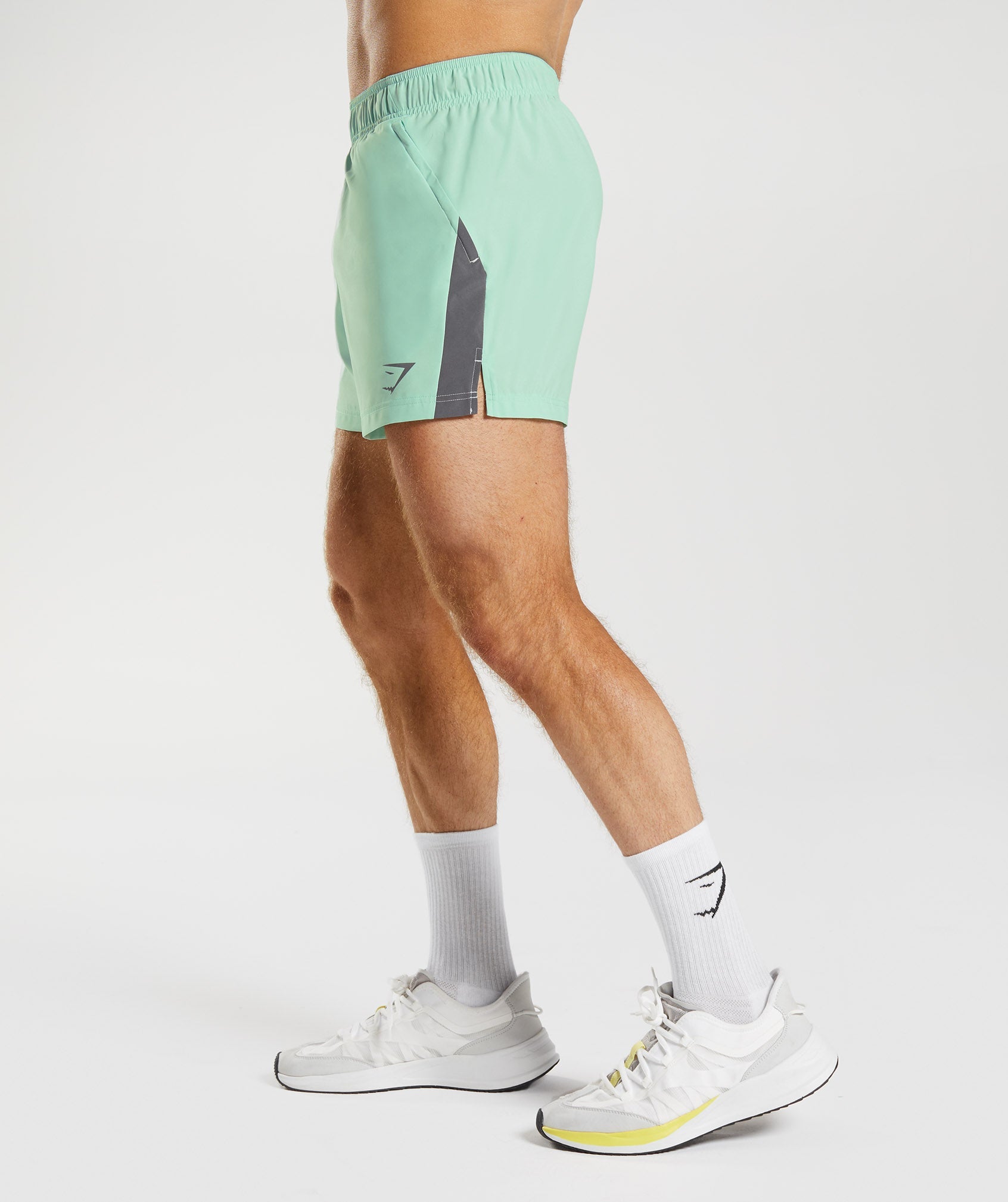 Sport 5" Shorts in Pastel Green/Silhouette Grey - view 3