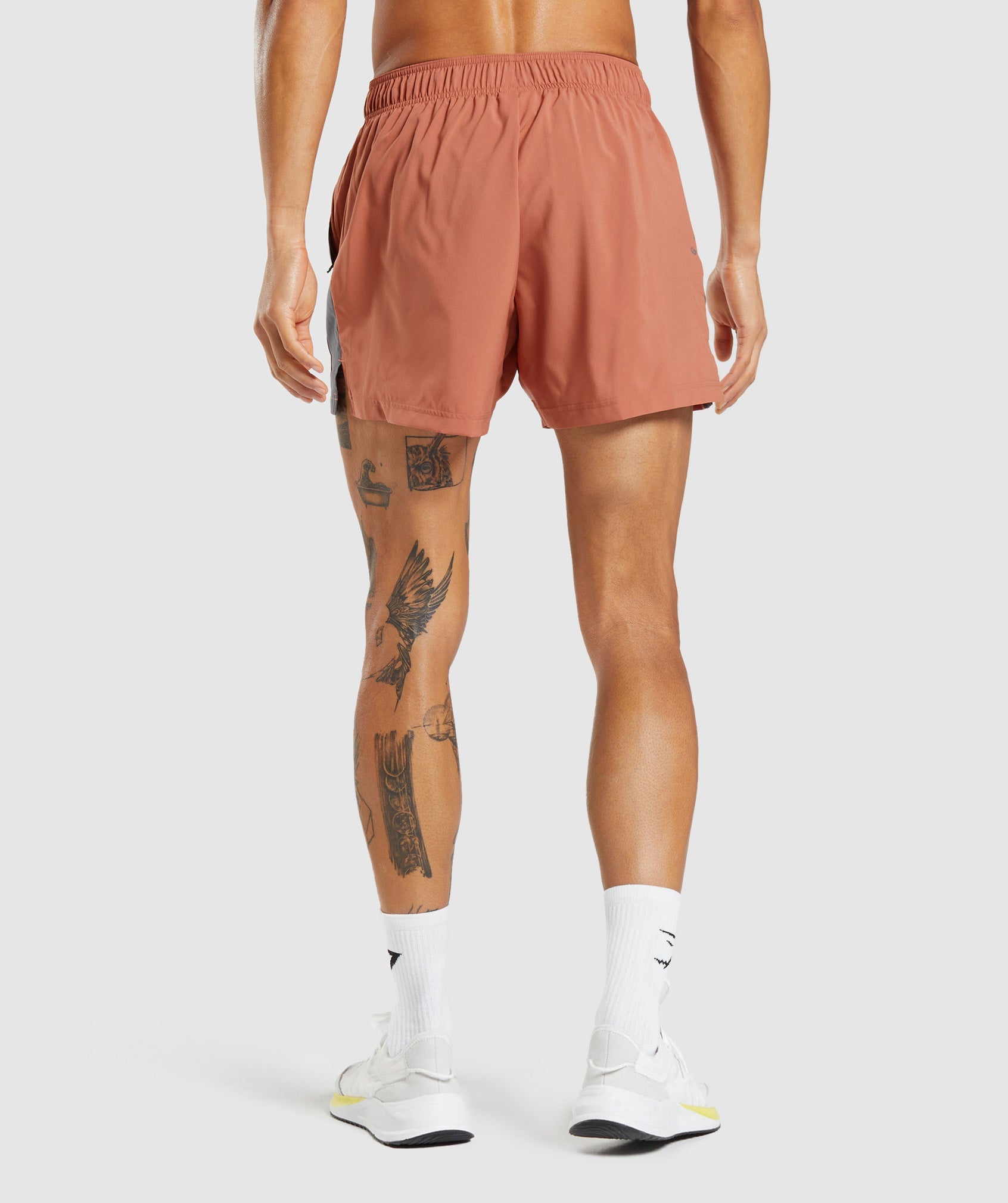 Sport 5" Shorts in Persimmon Red/Silhouette Grey - view 2
