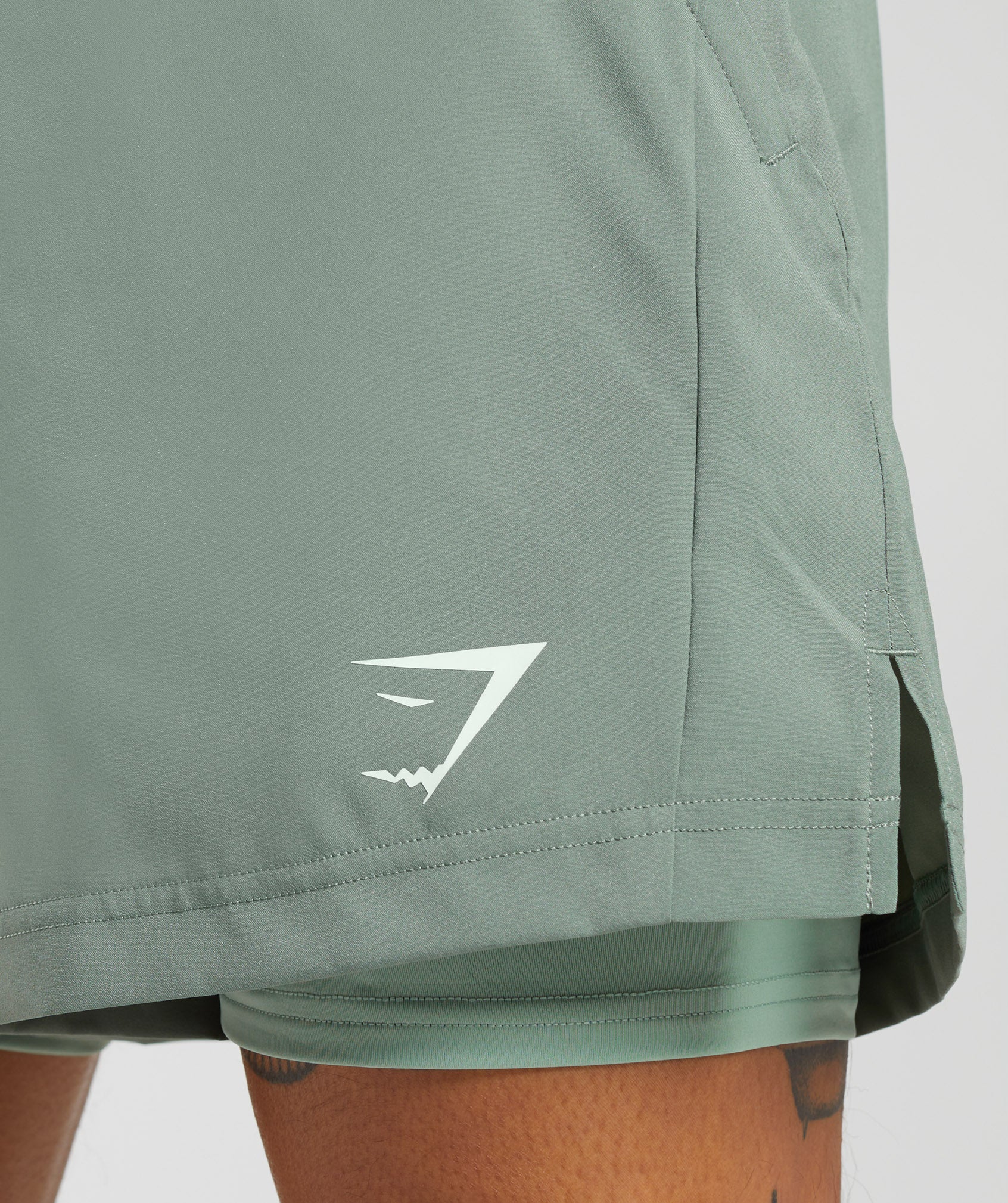 Sport 5" 2 In 1 Shorts in Willow Green/Desert Sage Green - view 6