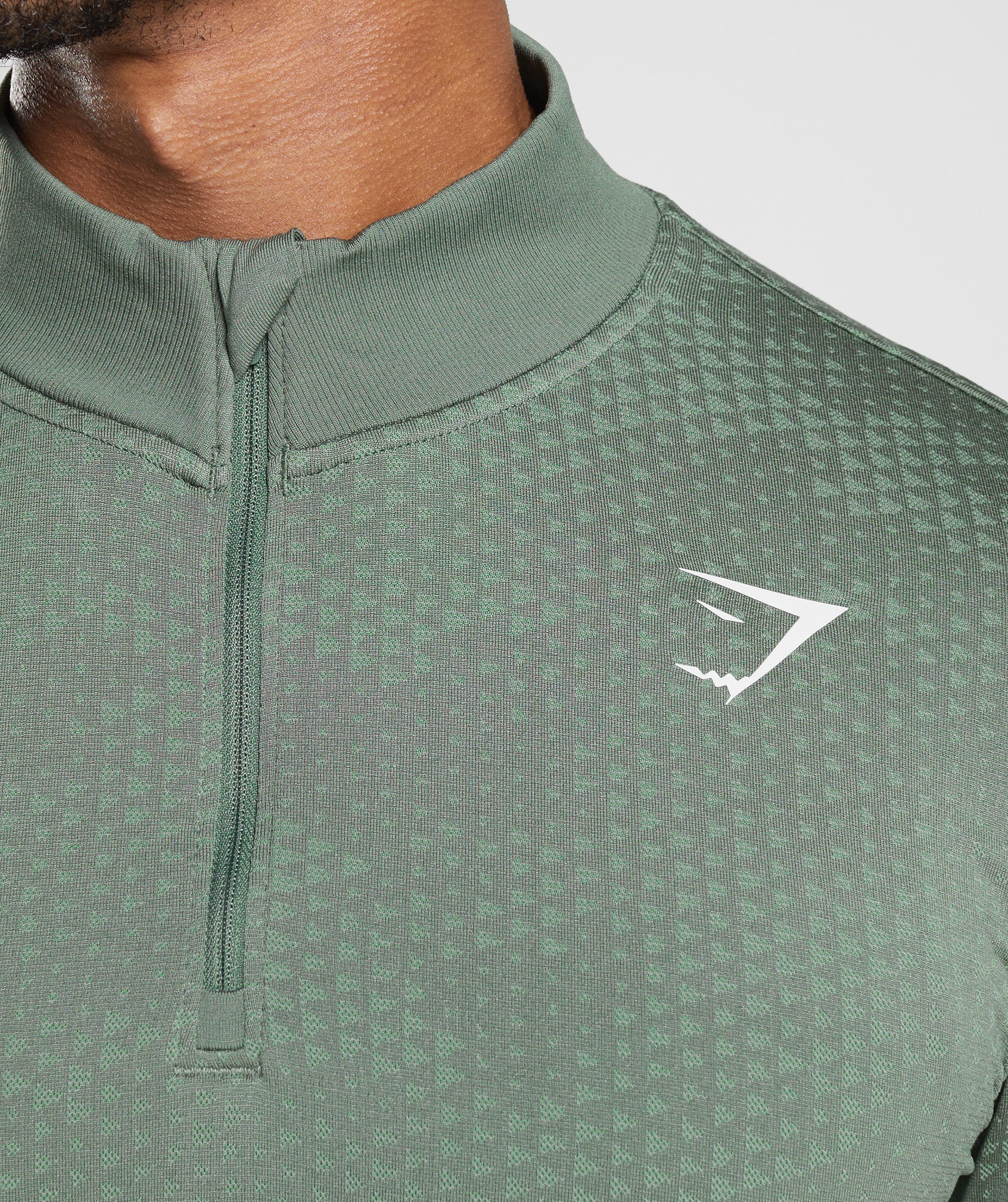 Sport Seamless 1/4 Zip in Willow Green/Desert Sage Green