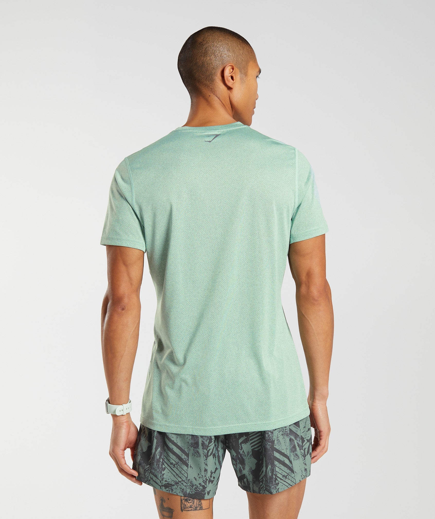 Sport T-Shirt in Pastel Green/Black Marl - view 2