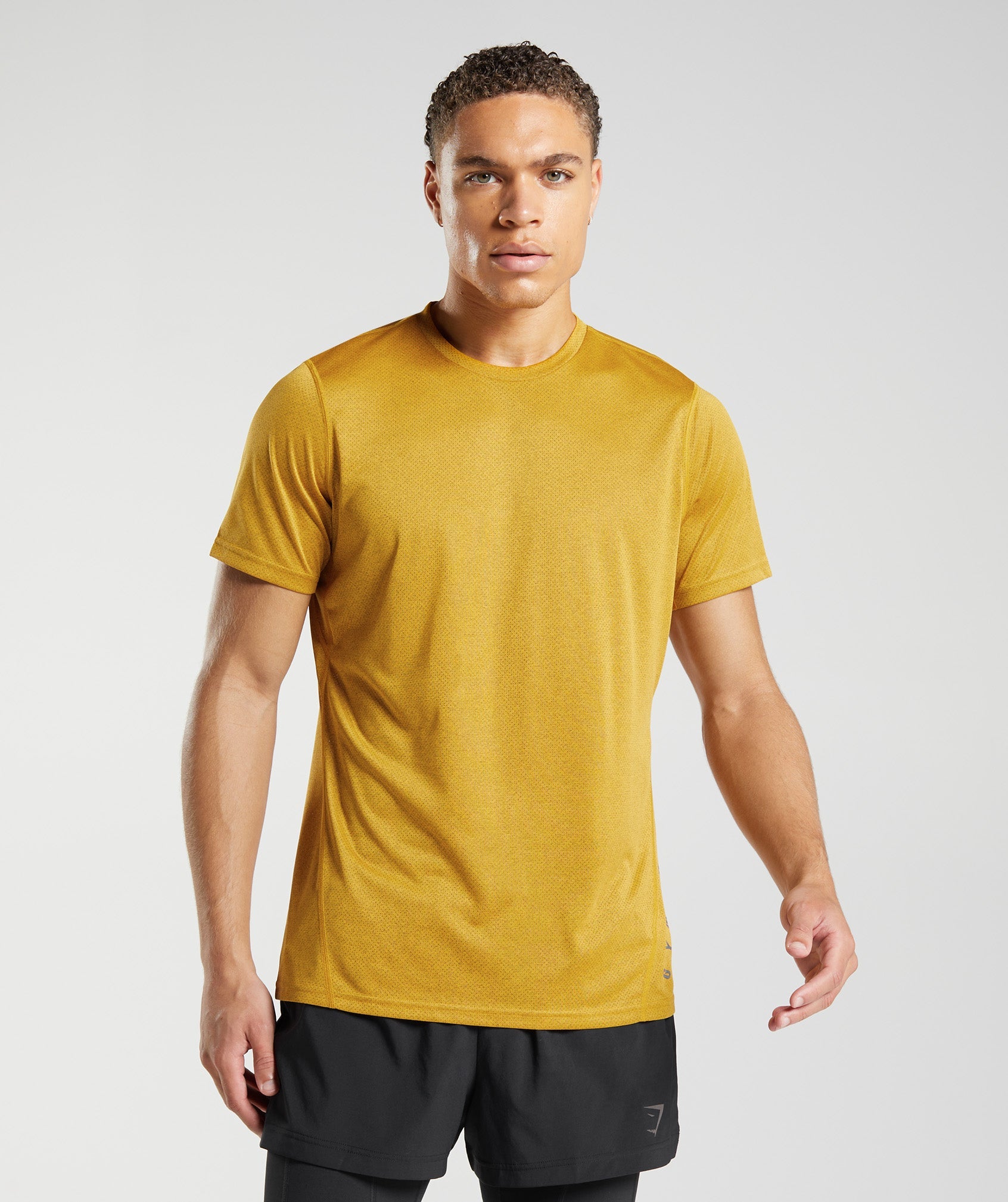 Sport T-Shirt in Turmeric Yellow/Black Marl - view 1
