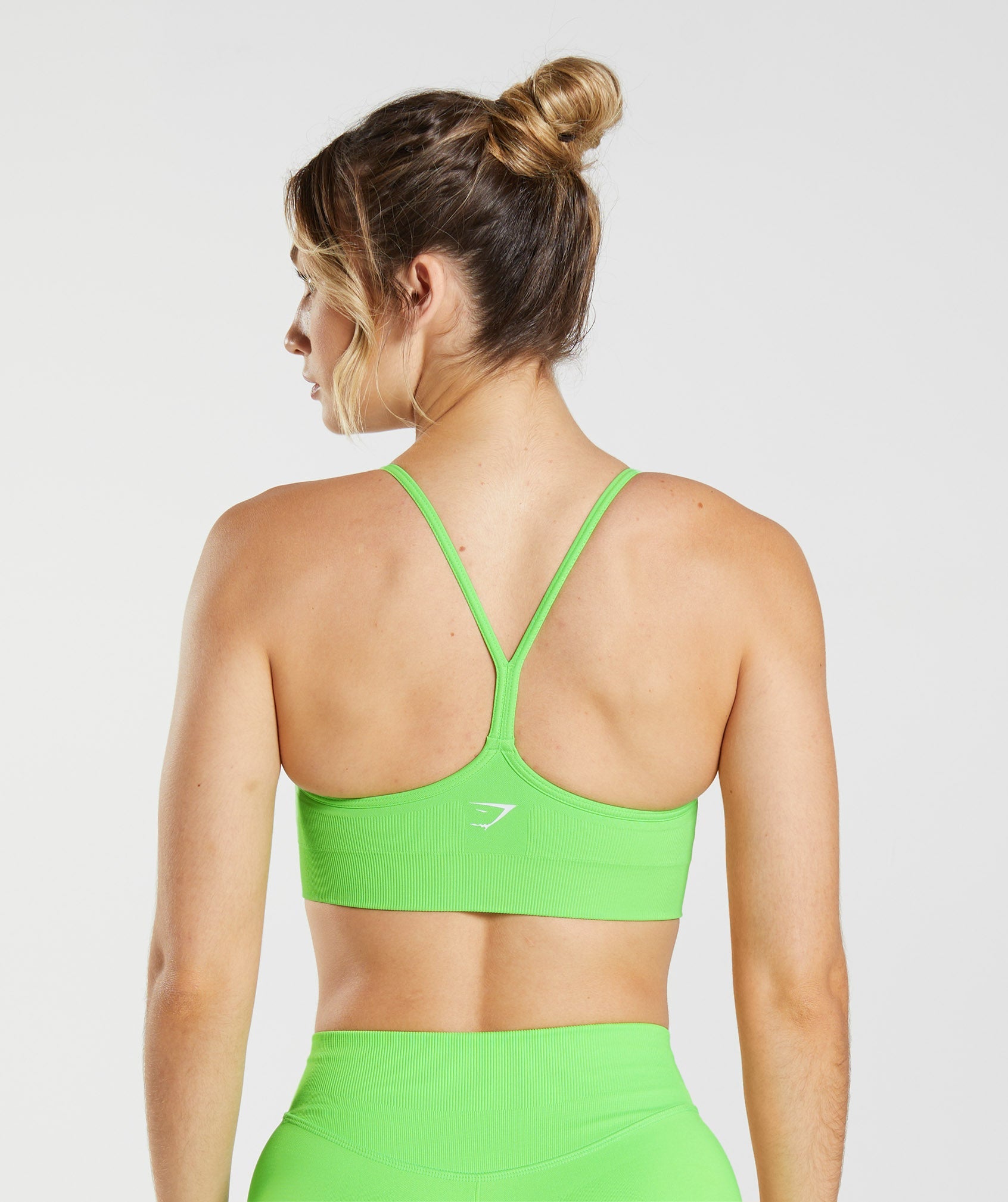 Sweat Seamless Sports Bra in Fluo Lime - view 2