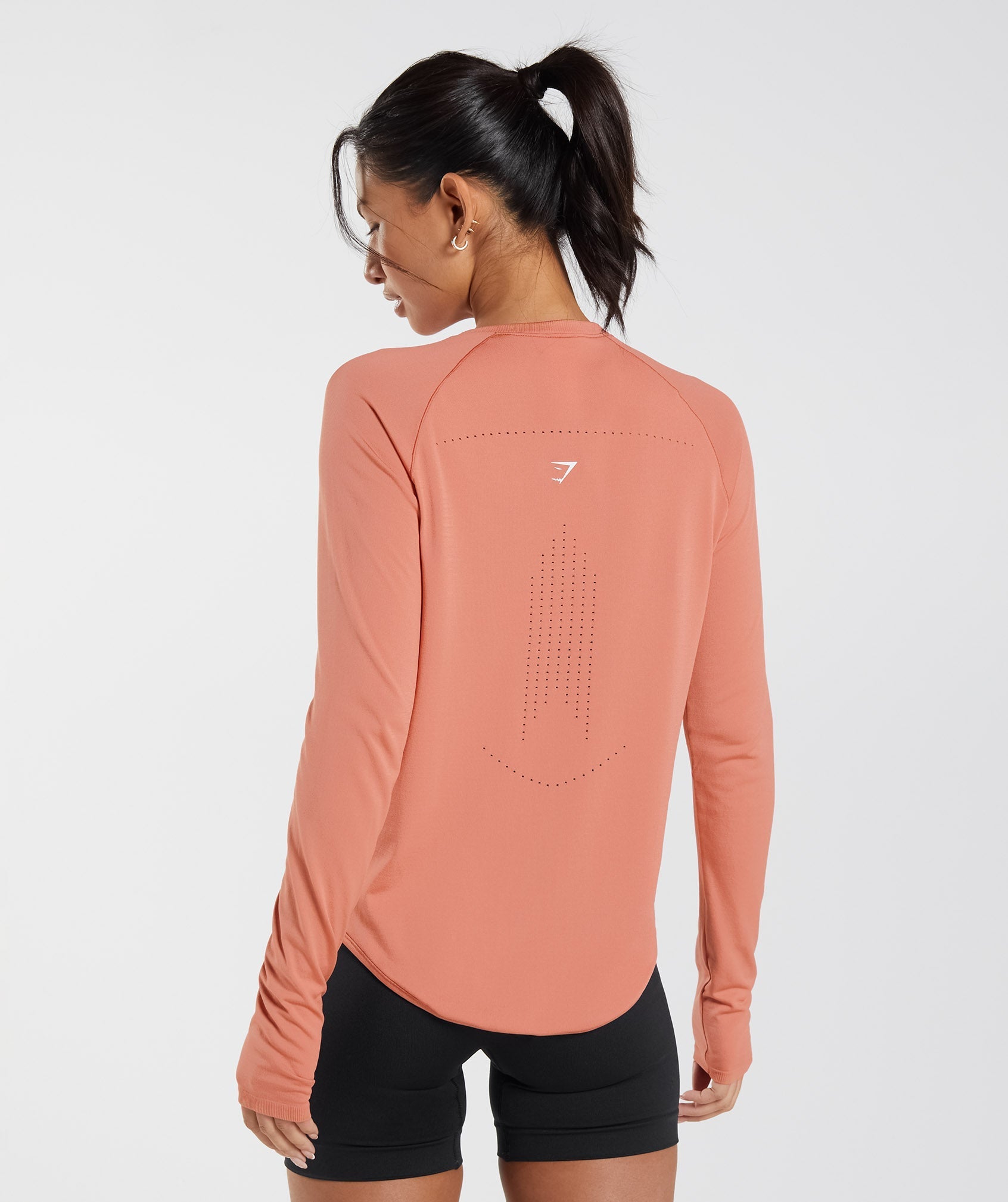 Sweat Seamless Long Sleeve Top in Terracotta Pink - view 2