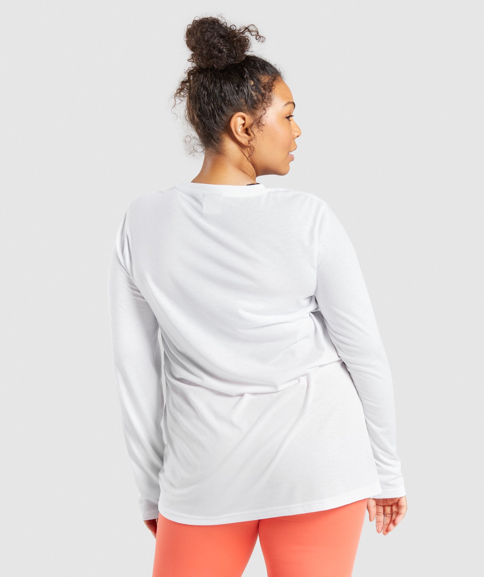 Training Oversized Long Sleeve Tee in White - view 2