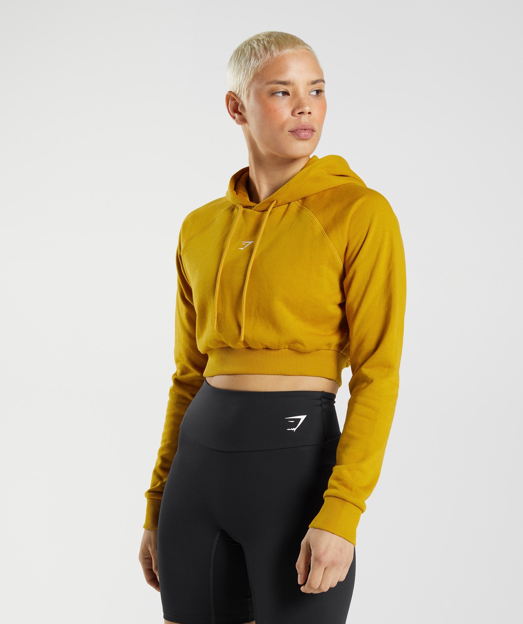 Training Cropped Hoodie in Turmeric Yellow - view 1