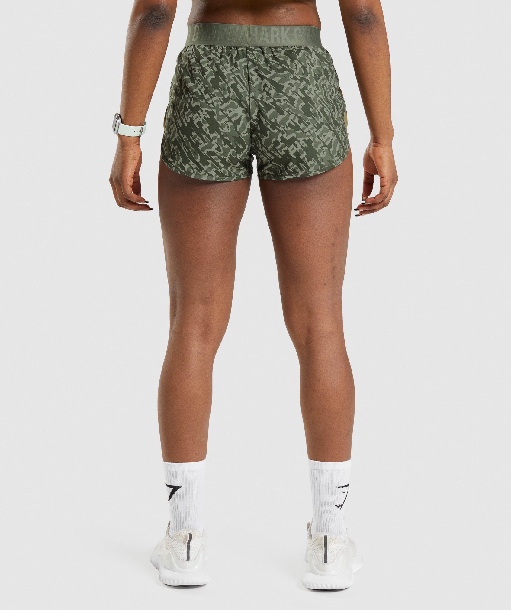 Training Loose Fit Shorts in Green Print - view 2