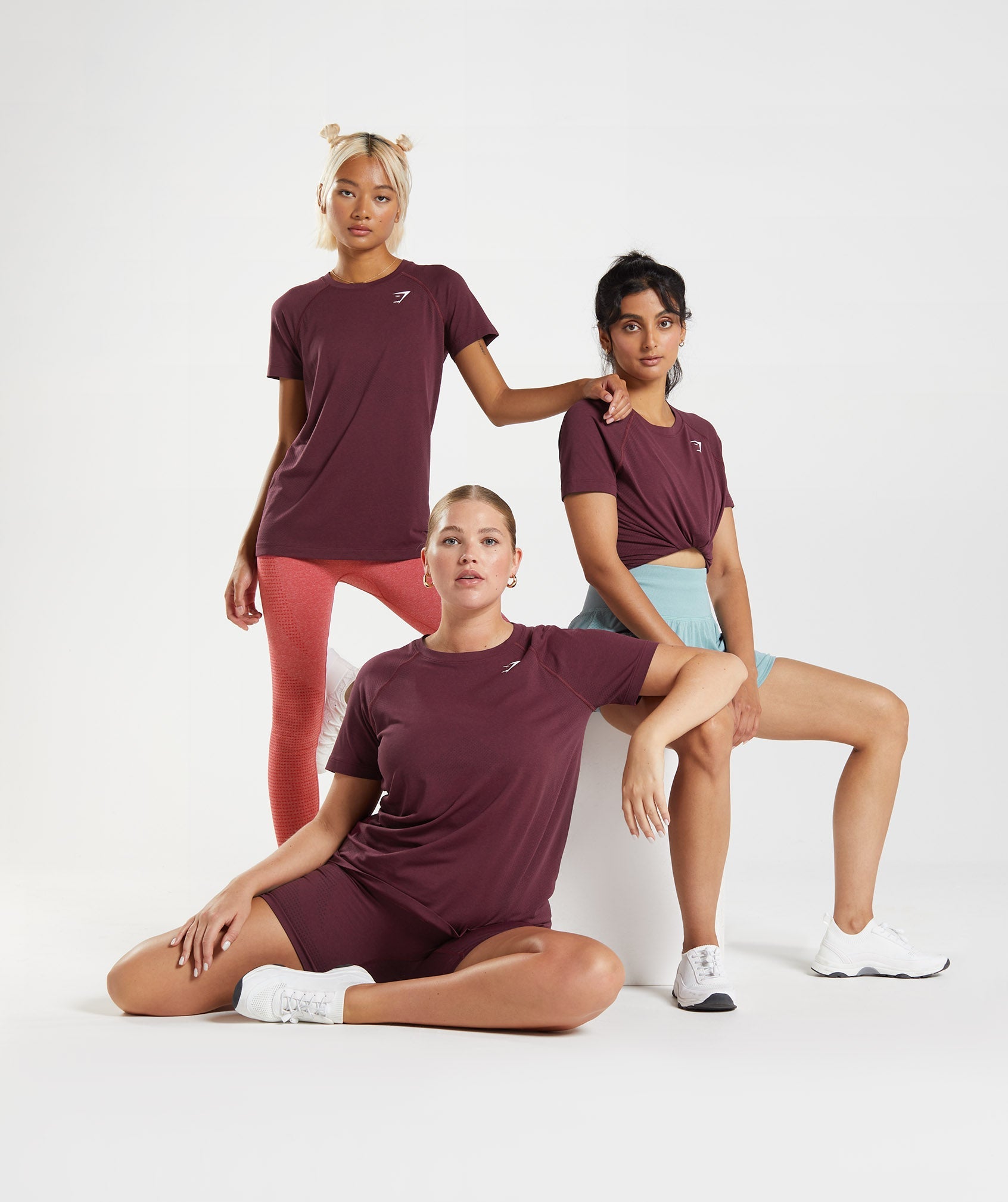 Vital Seamless 2.0 Light T-Shirt in Baked Maroon Marl - view 4