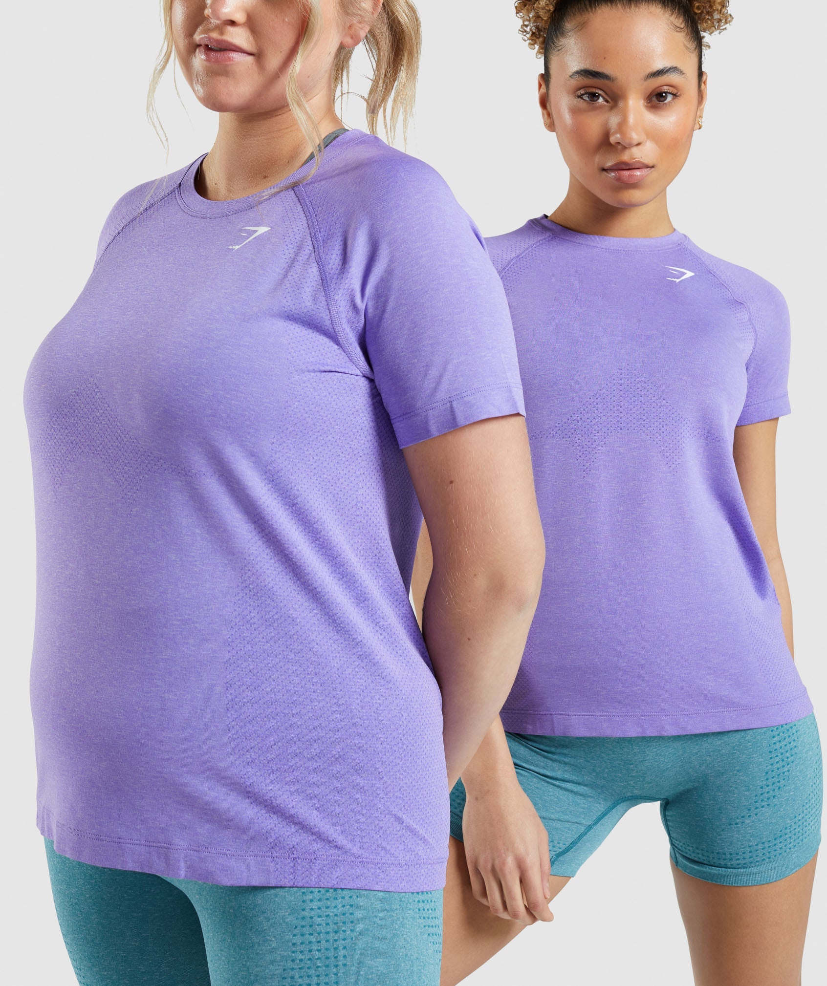 Vital Seamless 2.0 Light T-Shirt in Bright Purple Marl - view 6