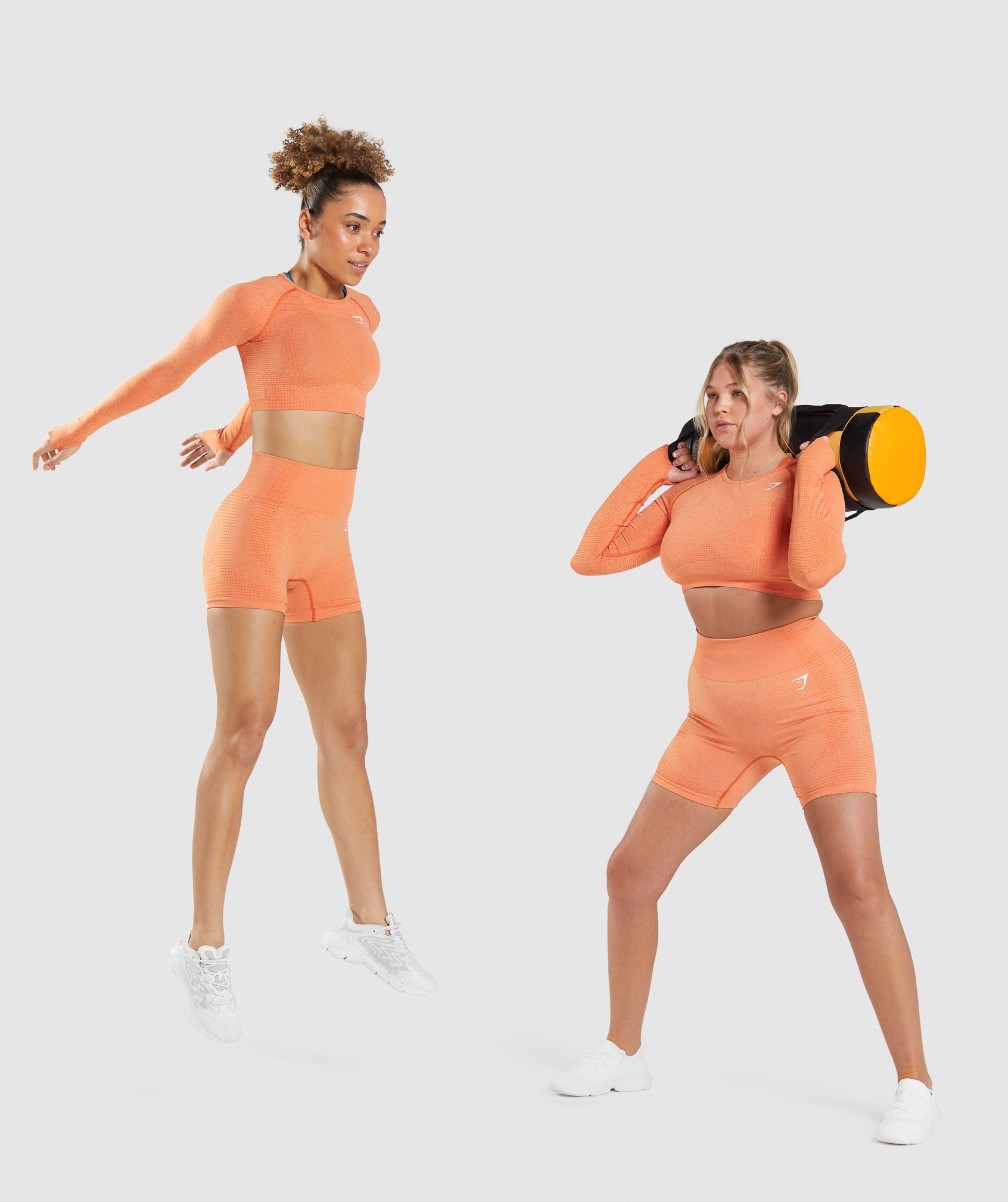 Vital Seamless 2.0 Shorts in Apricot Orange Marl - view 4