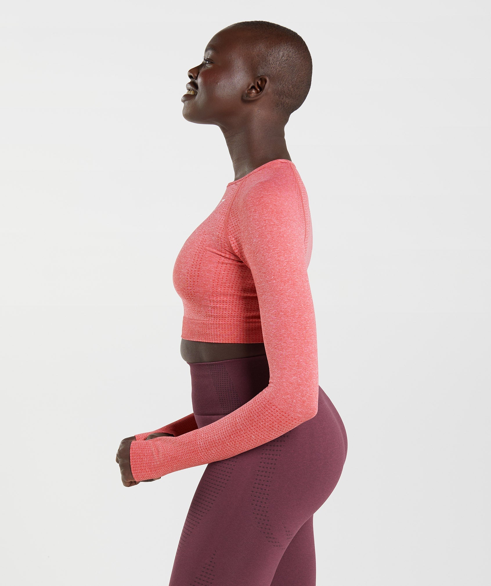 Vital Seamless 2.0 Crop Top in Chilli Red Marl - view 3