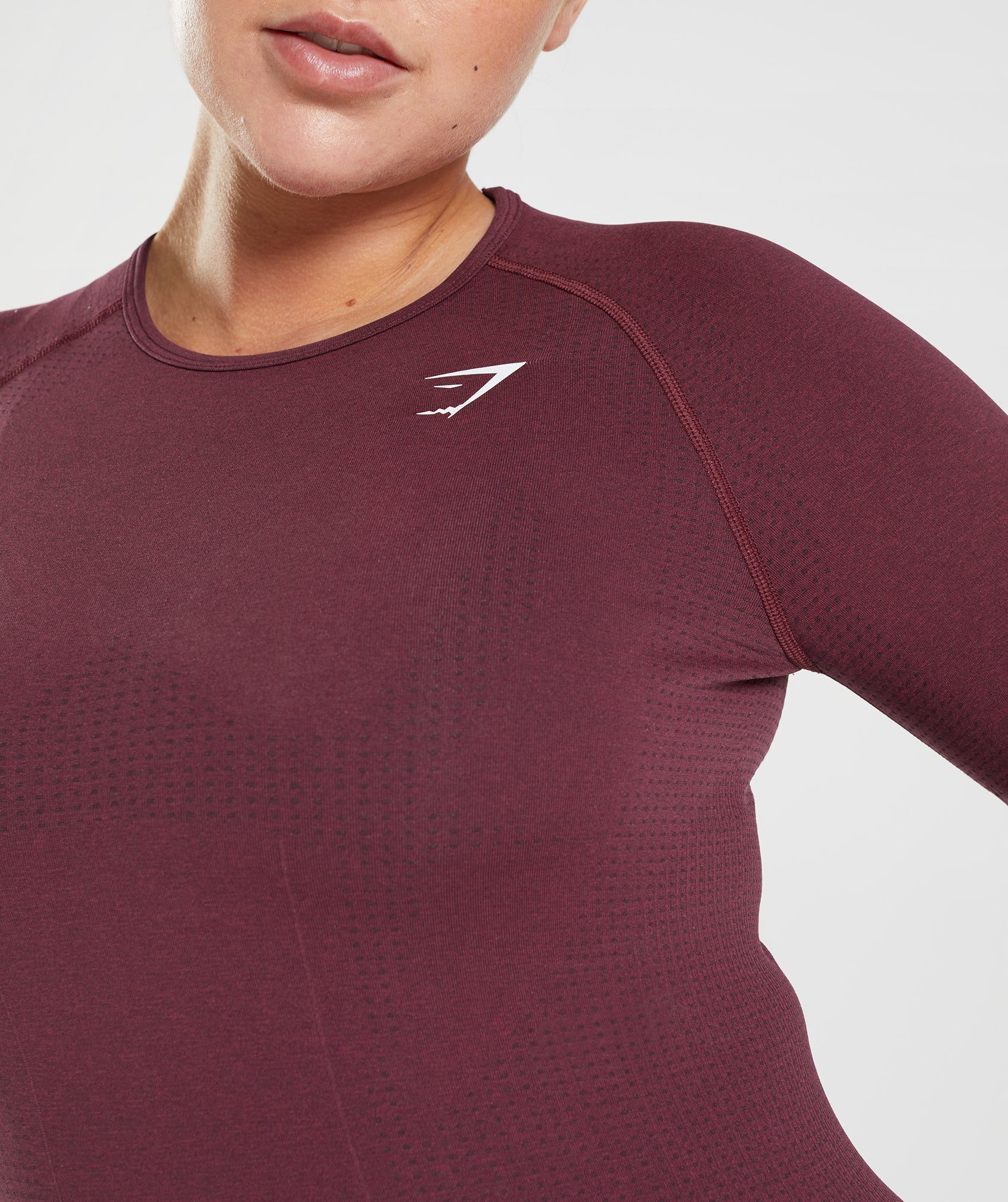 Gymshark Vital Seamless 2.0 Long Sleeve Top - Baked Maroon Marl