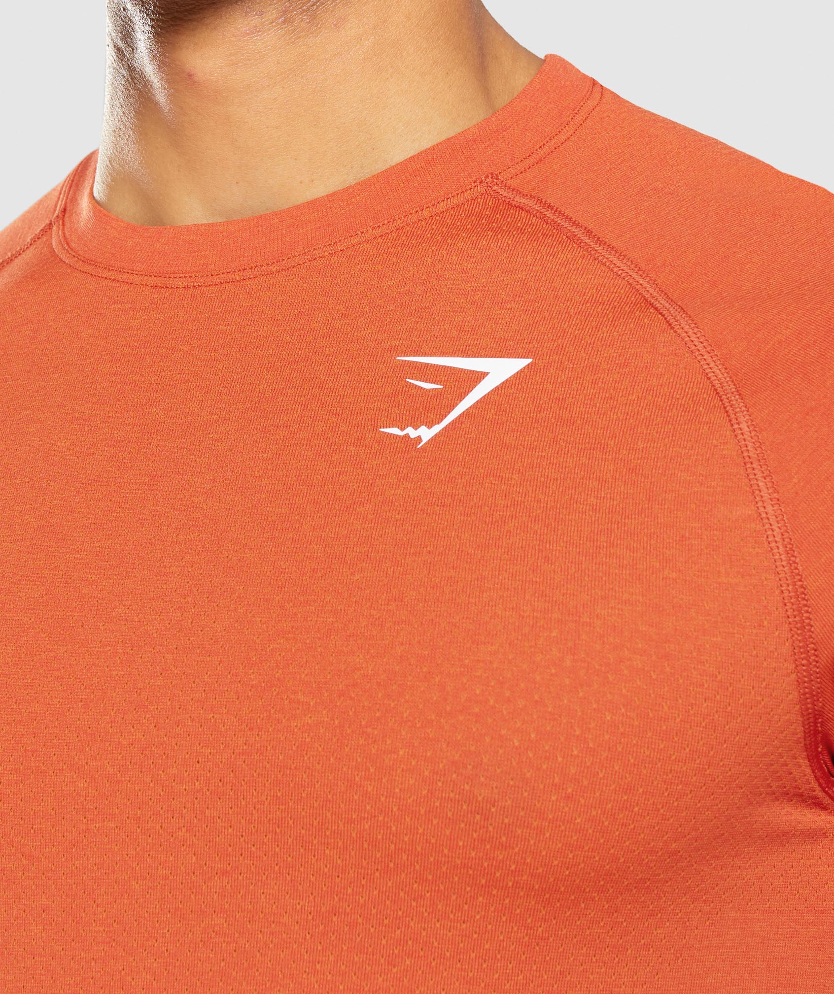 Vital Light Seamless T-Shirt in Papaya Orange Marl - view 5