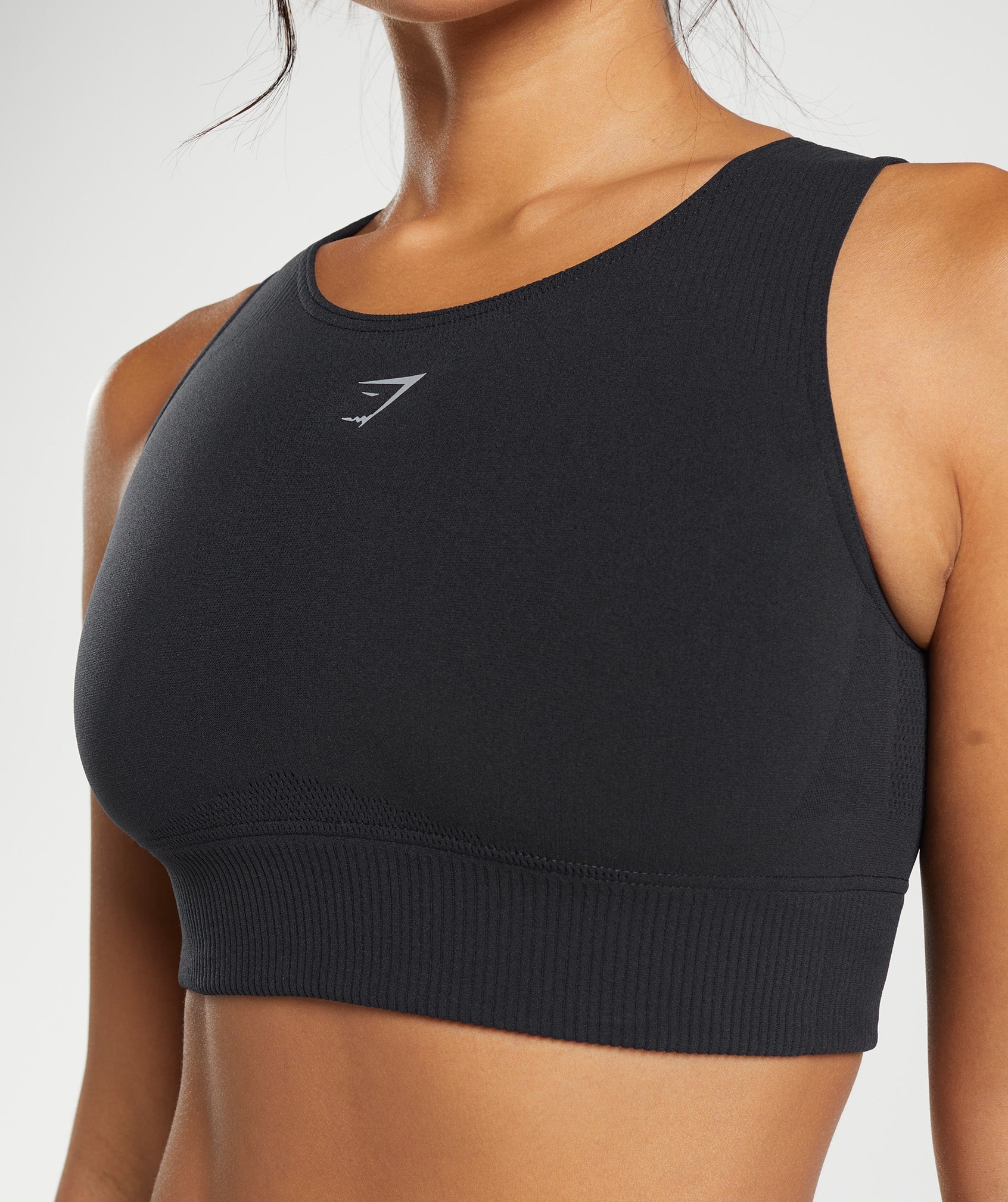 Warp Knit Crop Top in Black - view 5