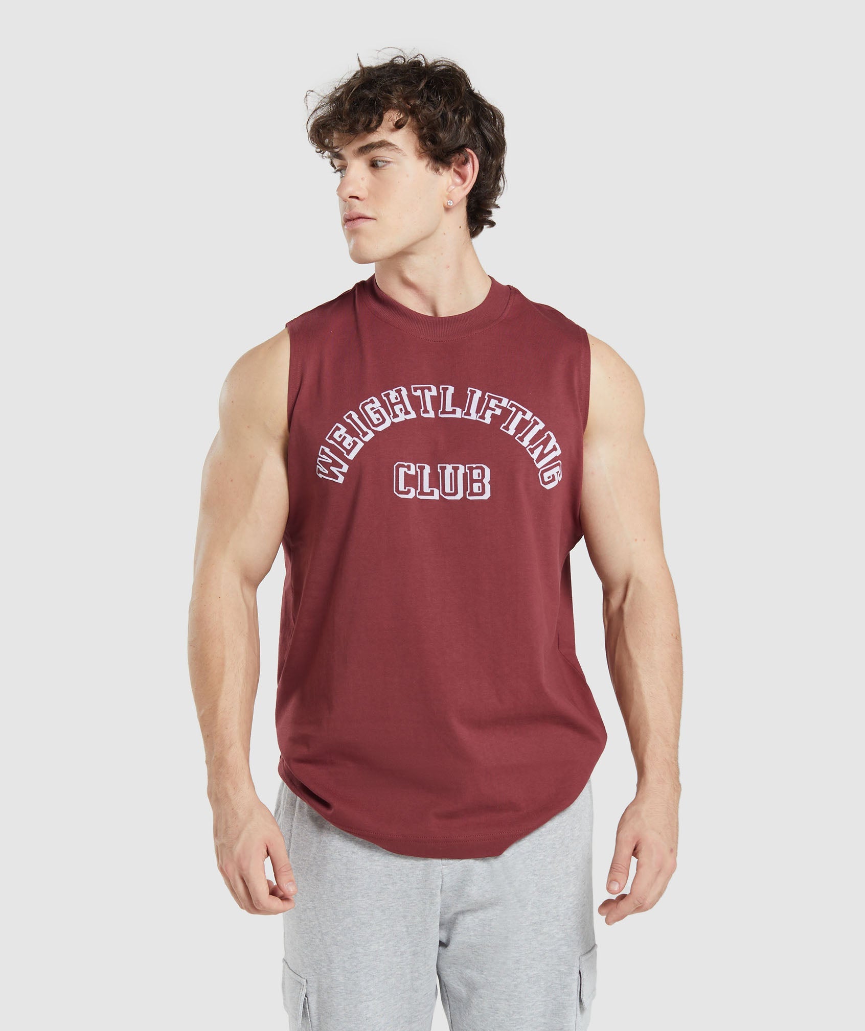 Weightlifting Club Tank in Washed Burgundy - view 1