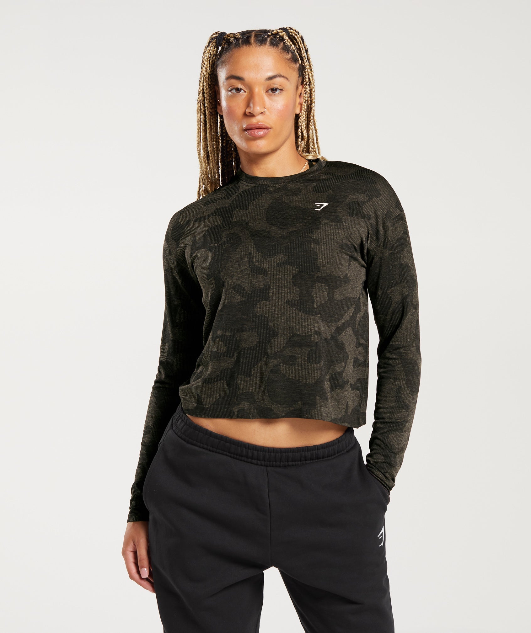 Adapt Camo Seamless Ribbed Long Sleeve Top