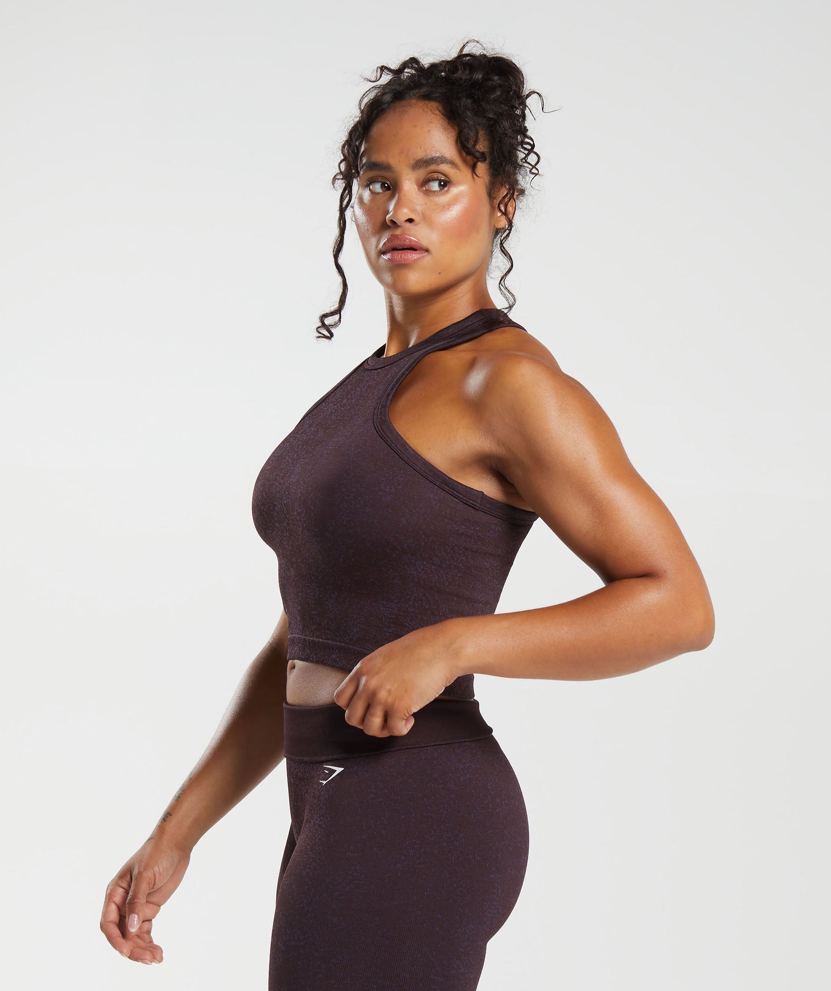 Adapt Fleck Seamless Midi Tank in Plum Brown/Dewberry Purple - view 3