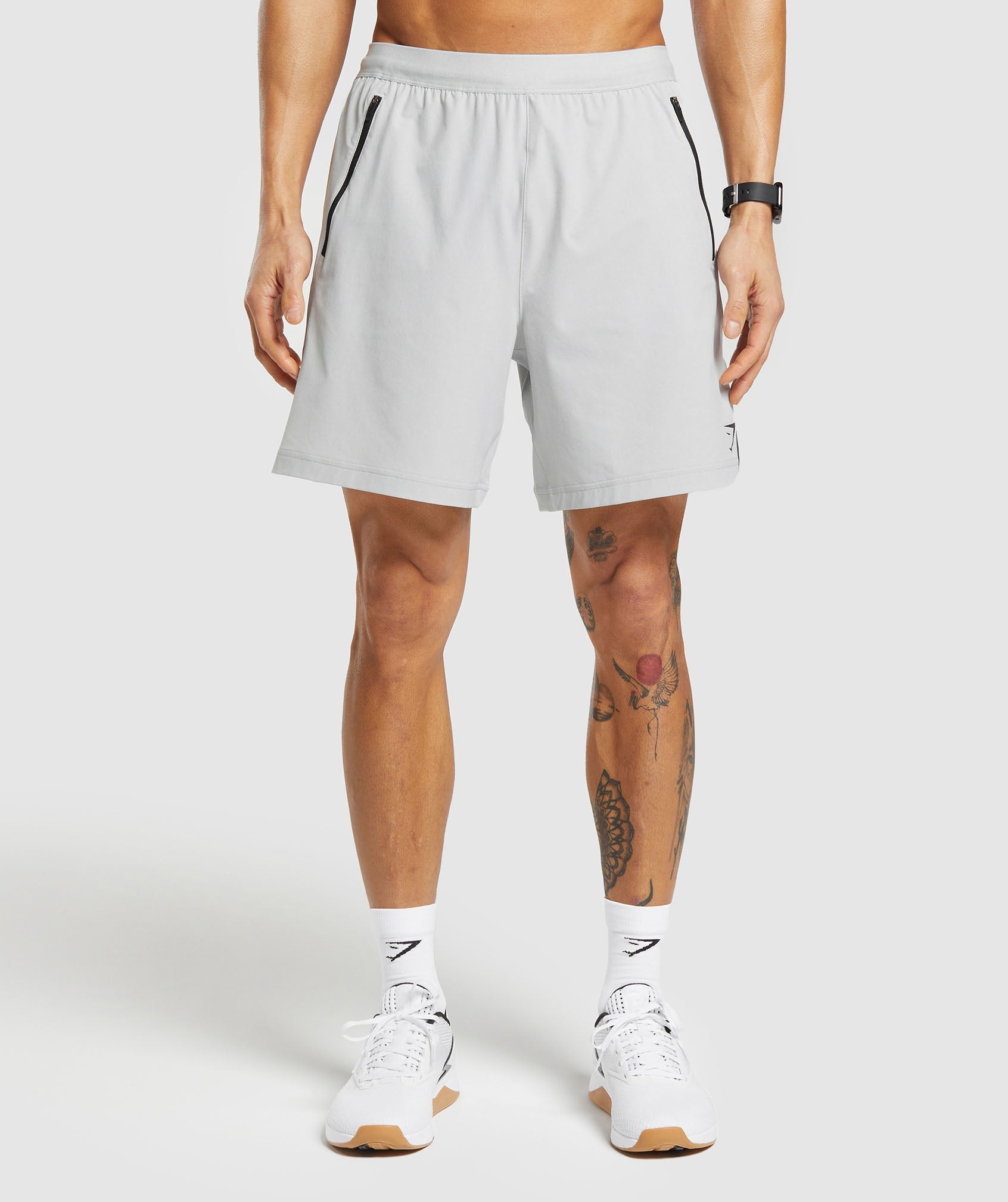 Apex 7" Hybrid Shorts in Light Grey