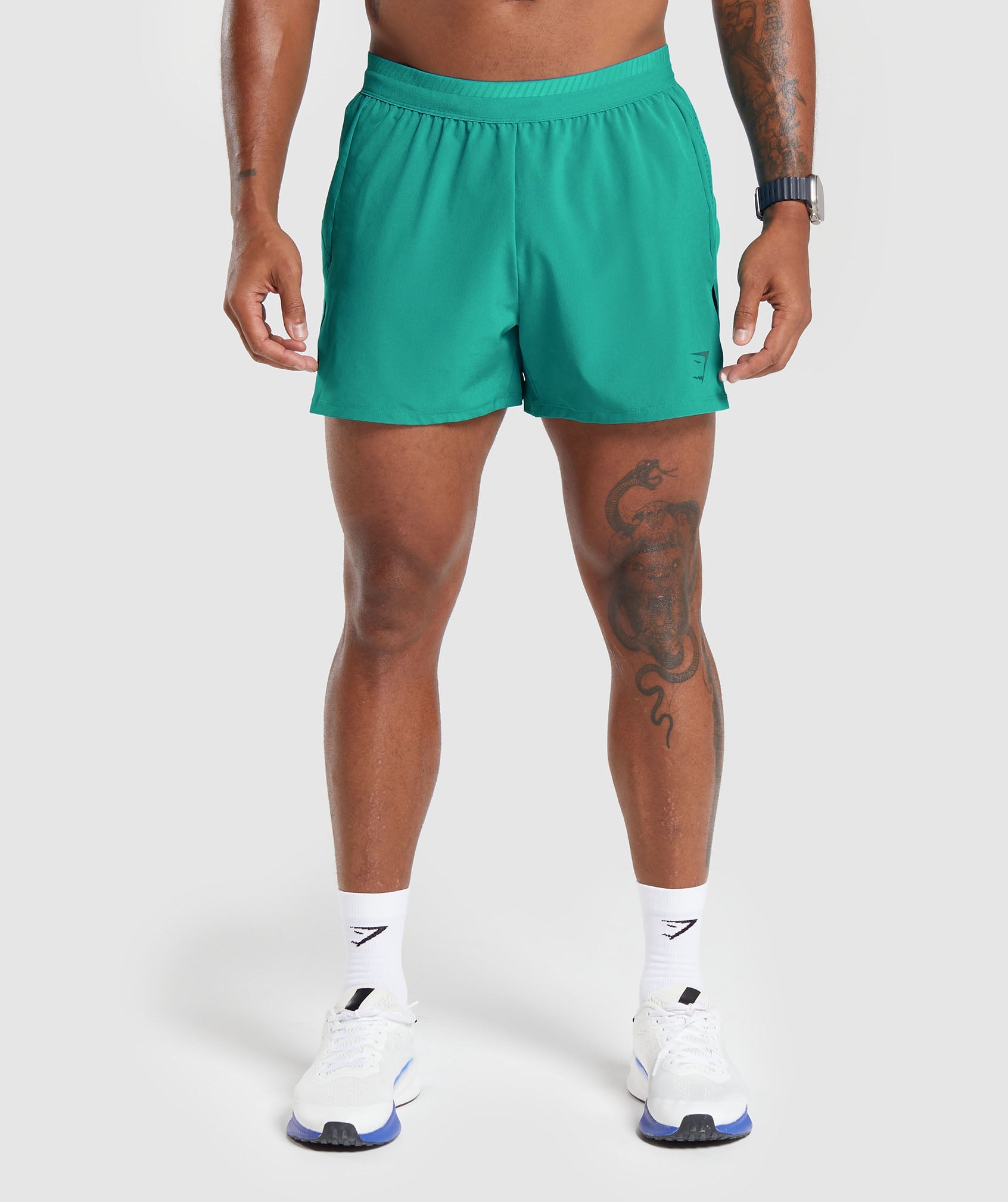 Apex Run 4" Shorts in Seafoam Blue - view 1