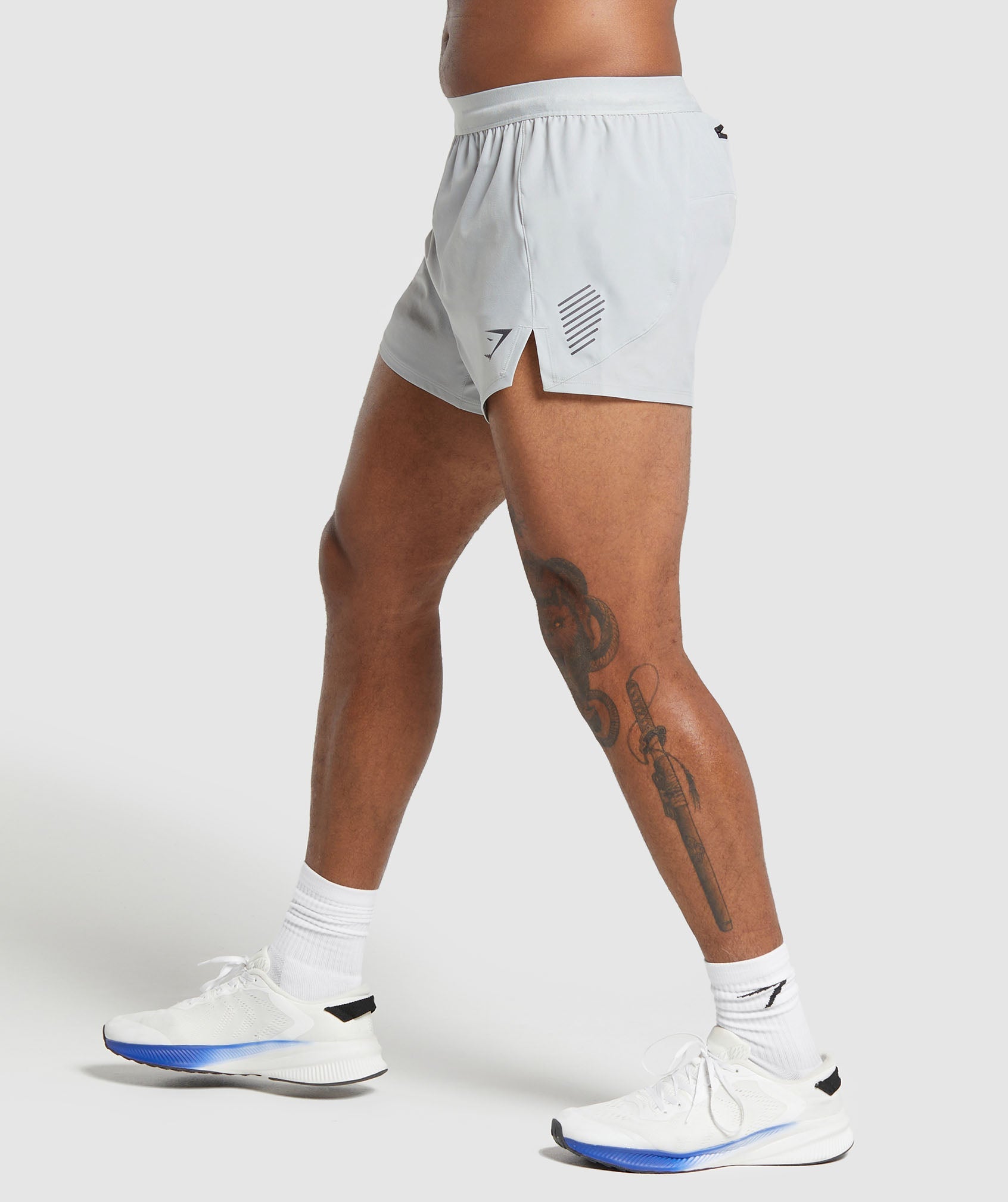 Apex Run 5" Shorts in Light Grey - view 3