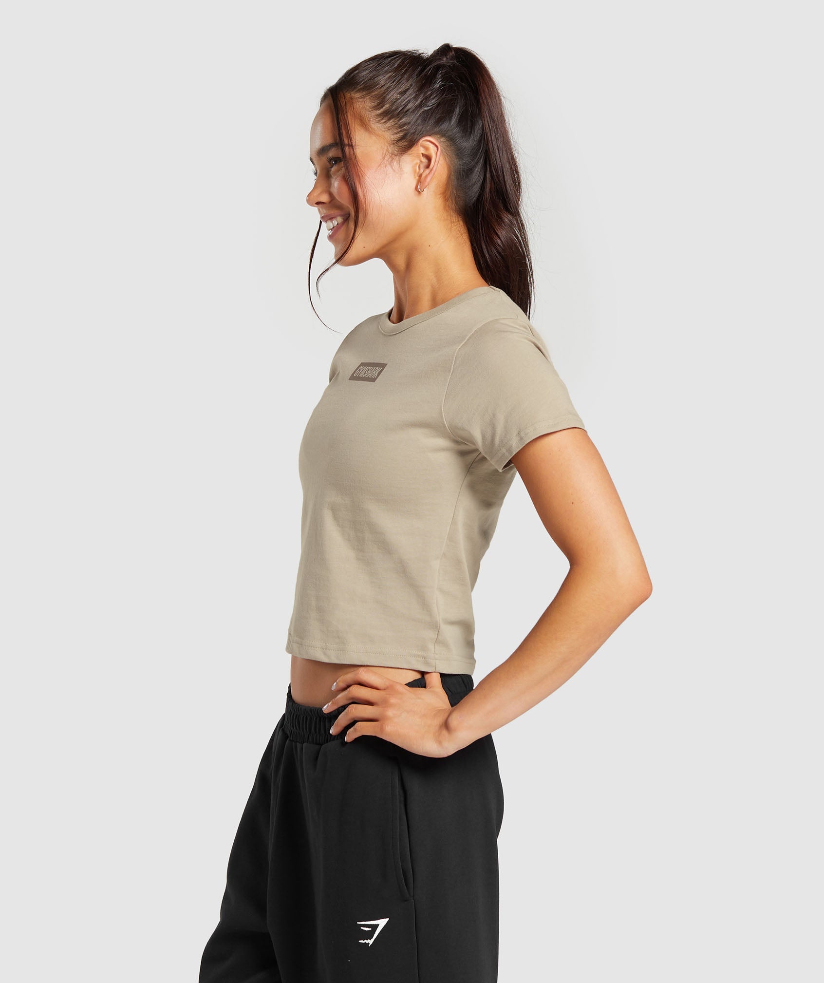 Block Crop Top in Sand Brown - view 3