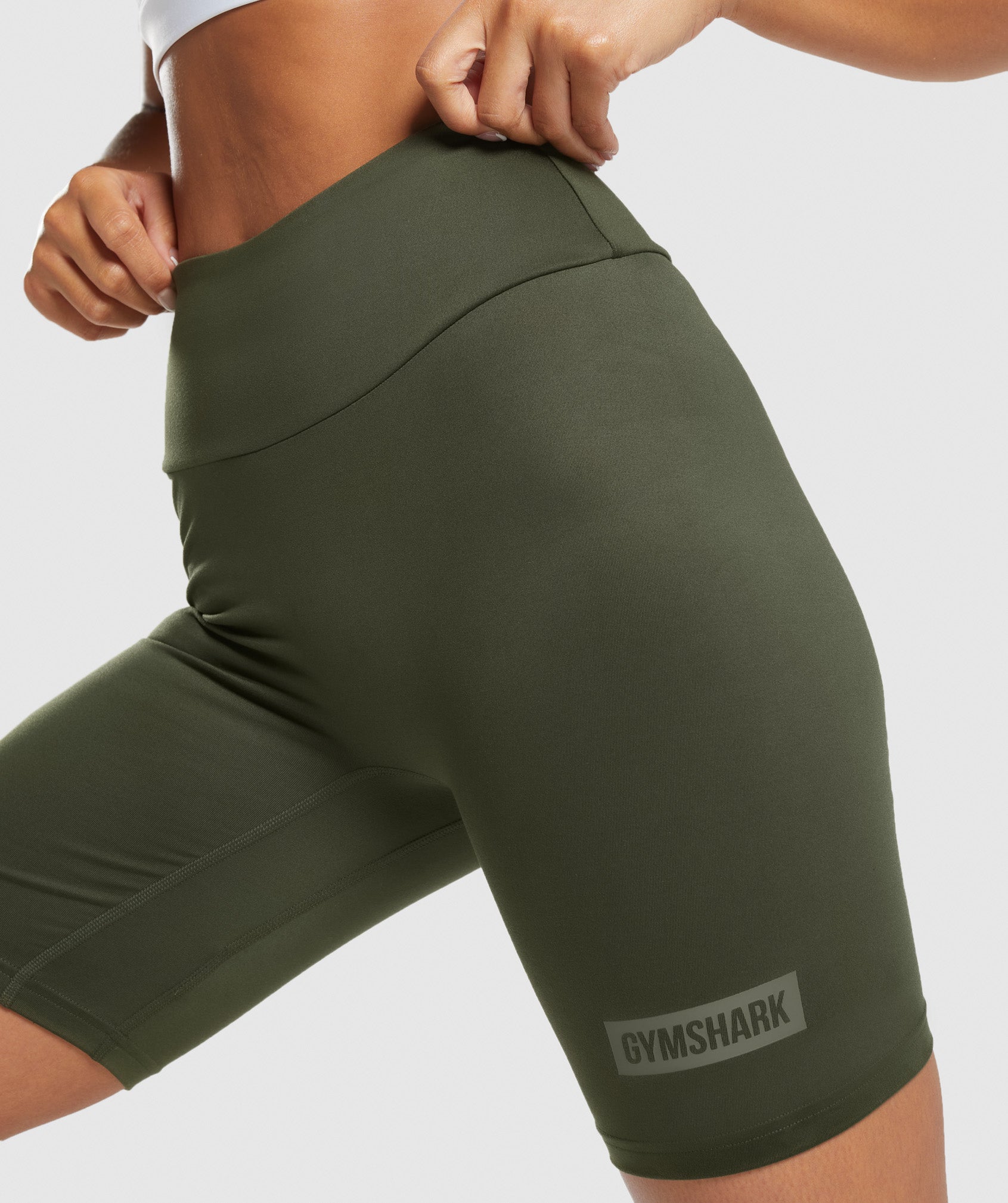 Block Cycling Shorts in Winter Olive - view 6