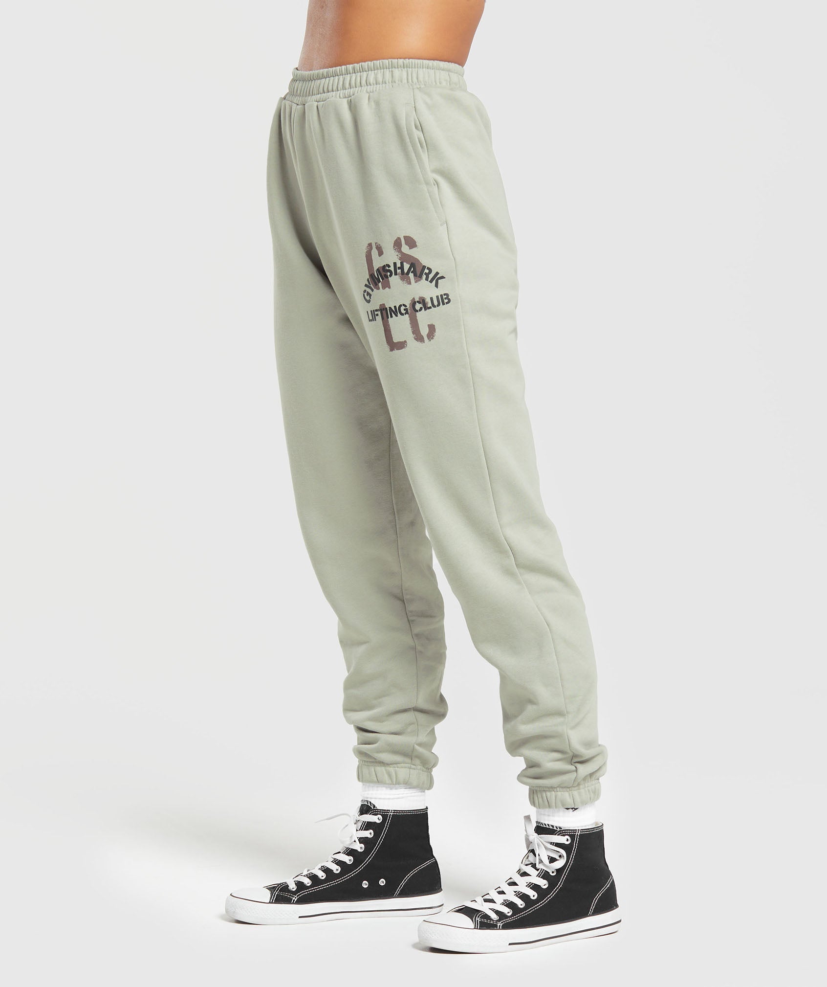 Built Graphic Joggers in Stone Grey - view 3