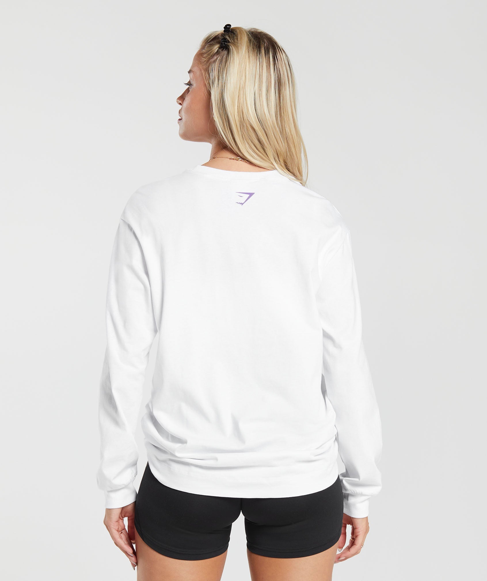 Cherub Graphic Long Sleeve Top in White - view 2