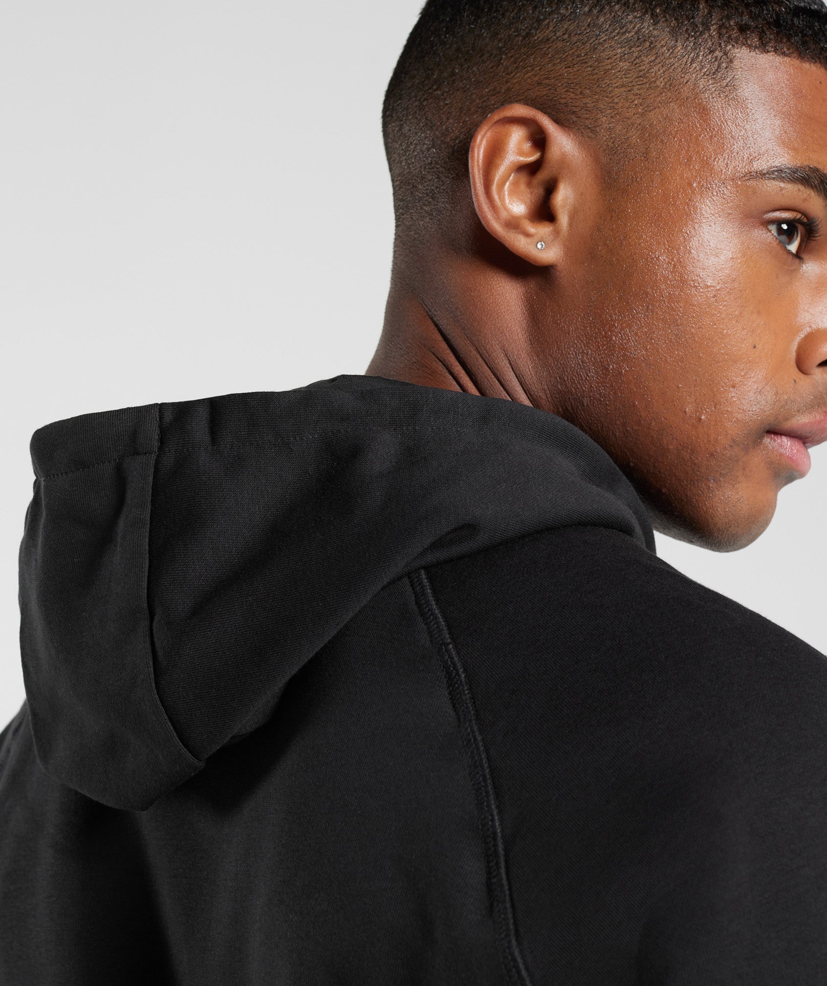 Crest Zip Up Hoodie in Black - view 6