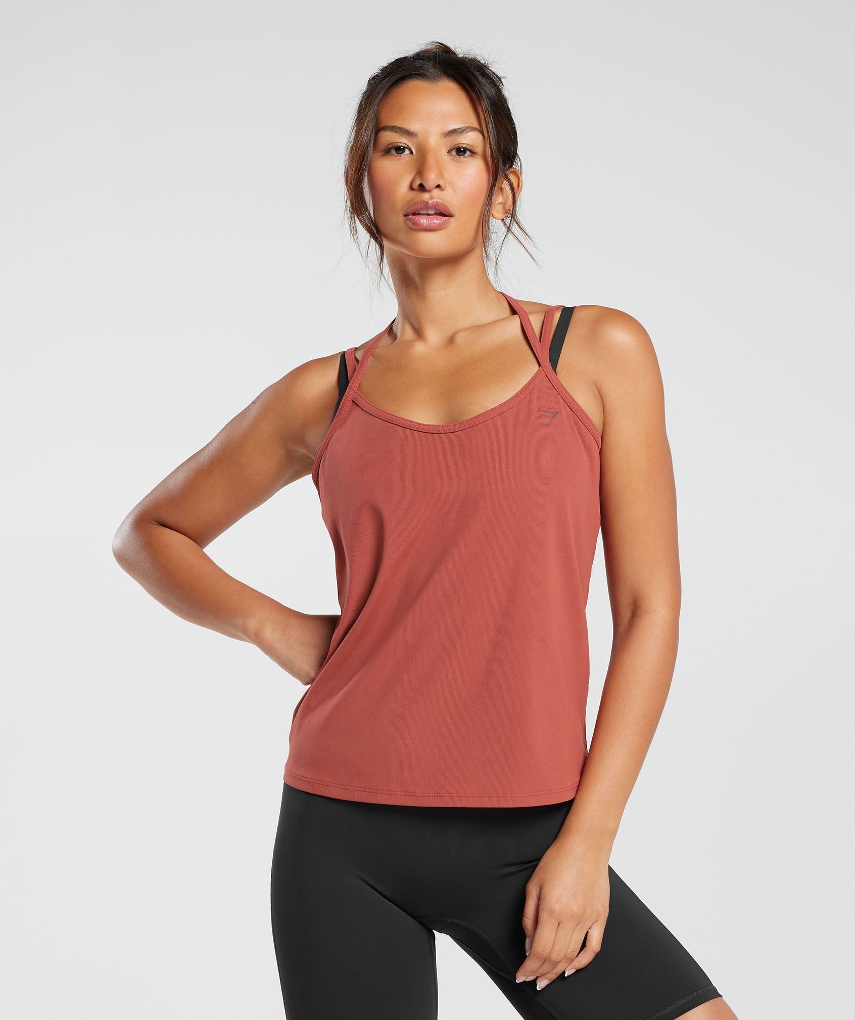 Elevate Strappy Tank in Rust Red