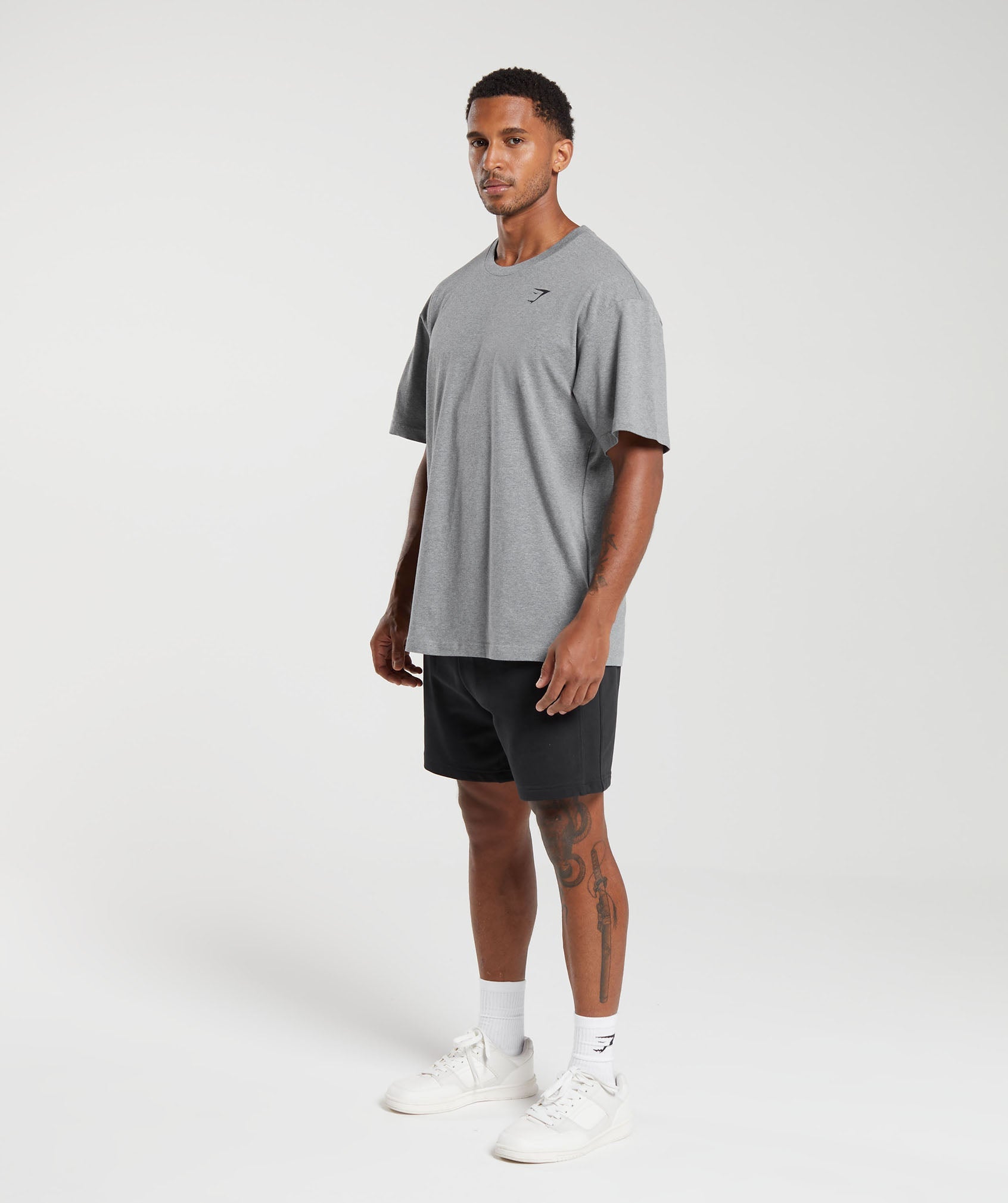 Essential Oversized T-Shirt in Charcoal Grey Marl