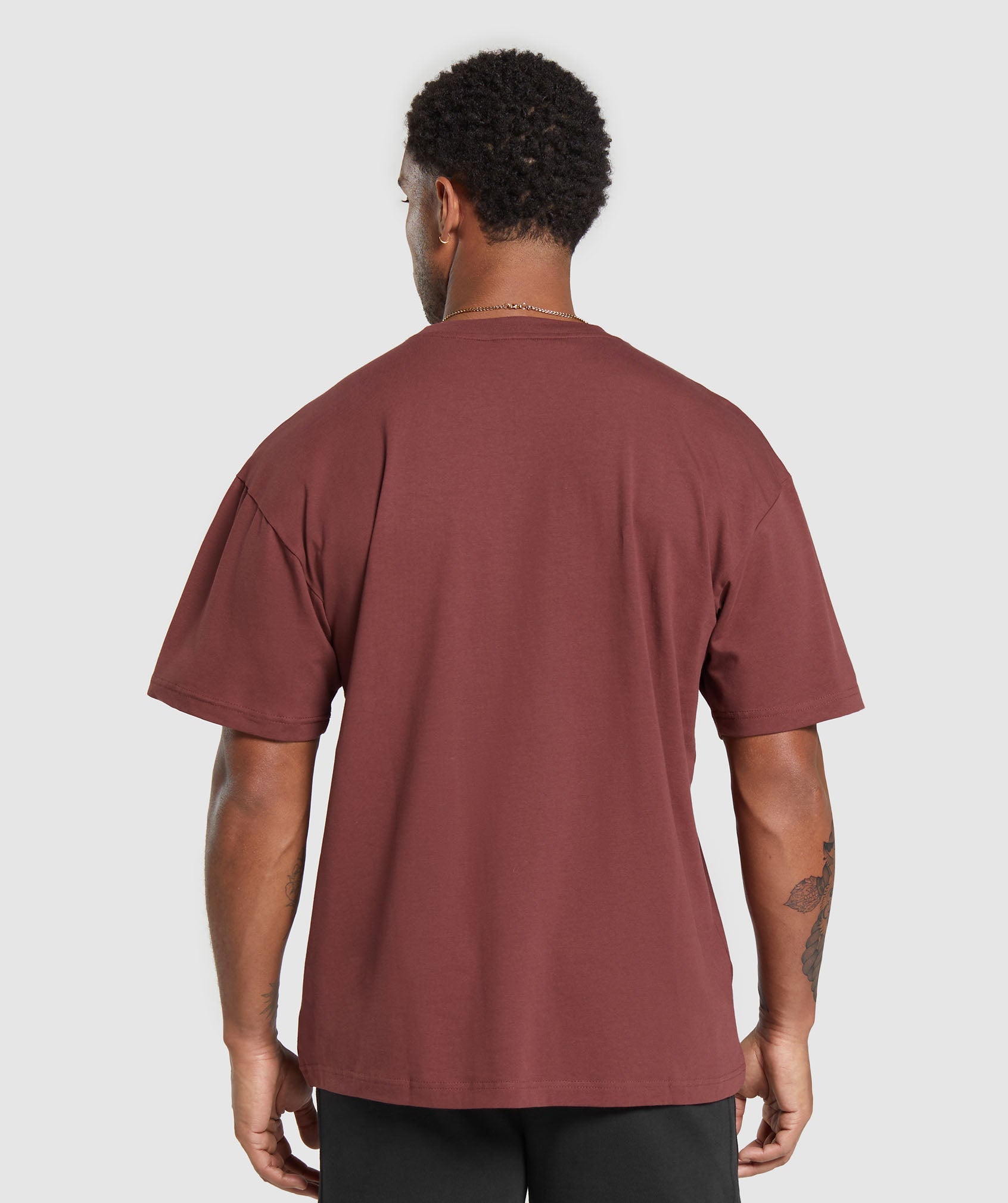 Essential Oversized T-Shirt in Burgundy Brown - view 2