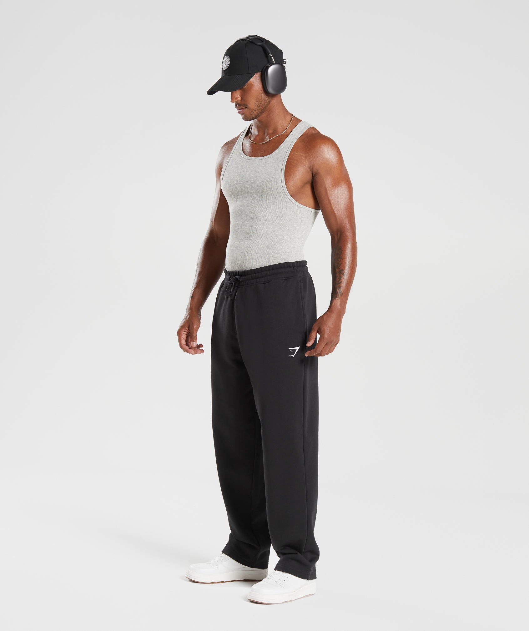 Crest Straight Leg Joggers in Black - view 4