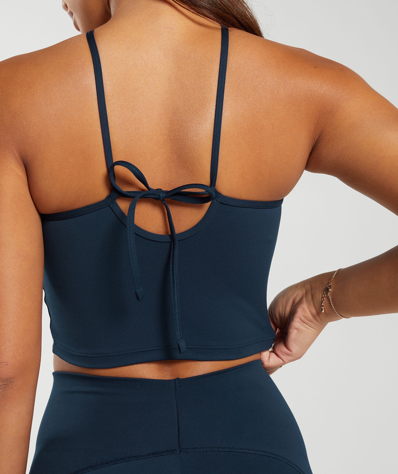 Everyday Halter Neck Ribbon Tank in Navy - view 6