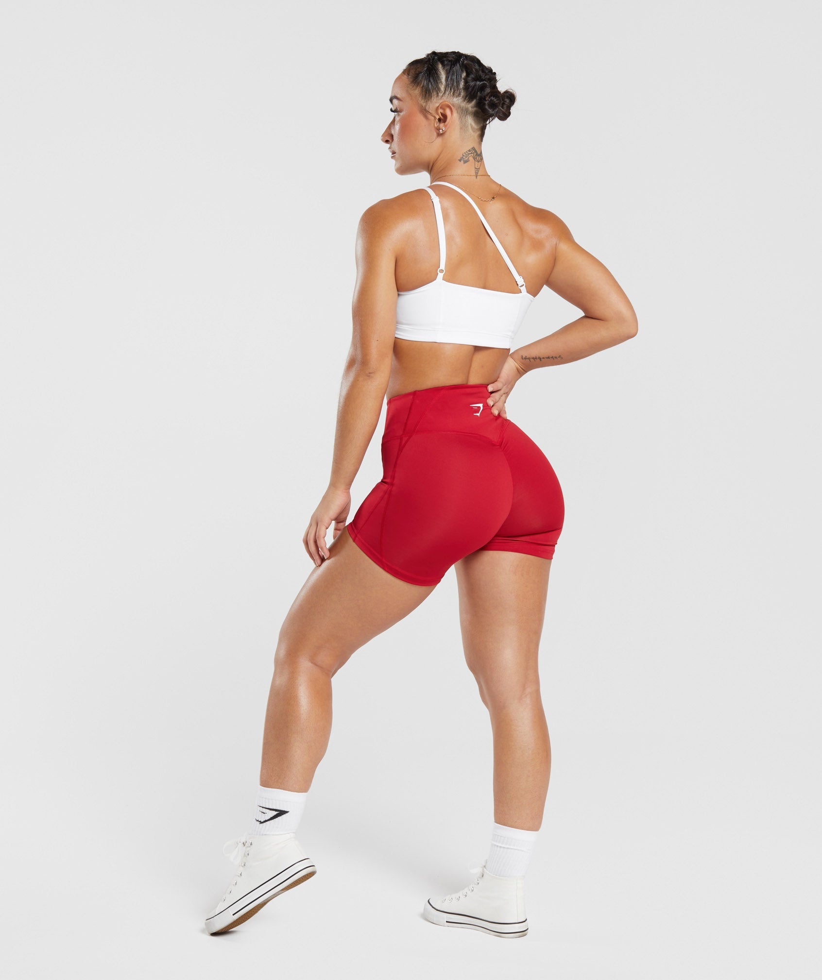 GS Power High Rise Shorts in Carmine Red - view 4