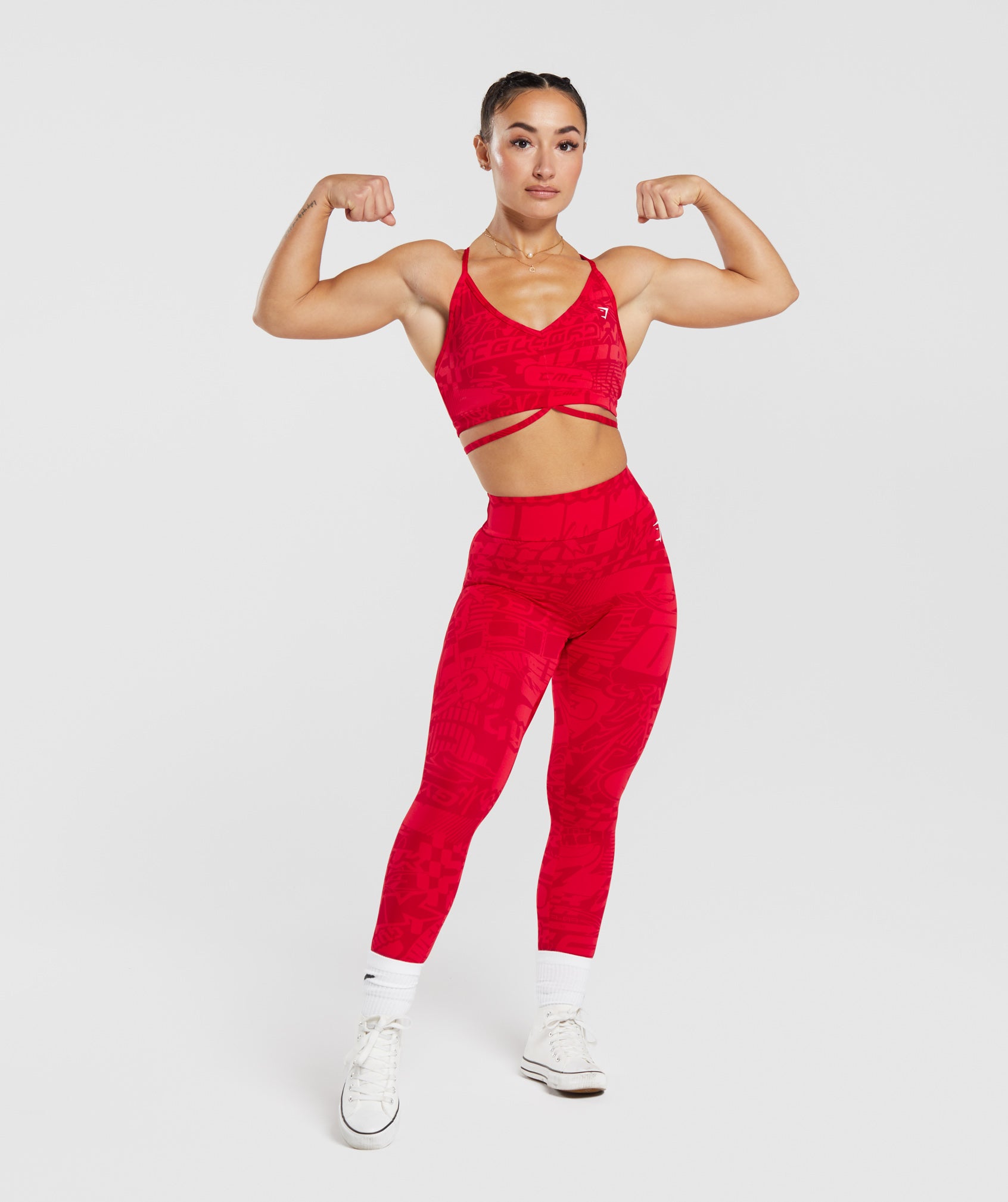 GS Power Strappy Sports Bra in Zesty Red - view 4