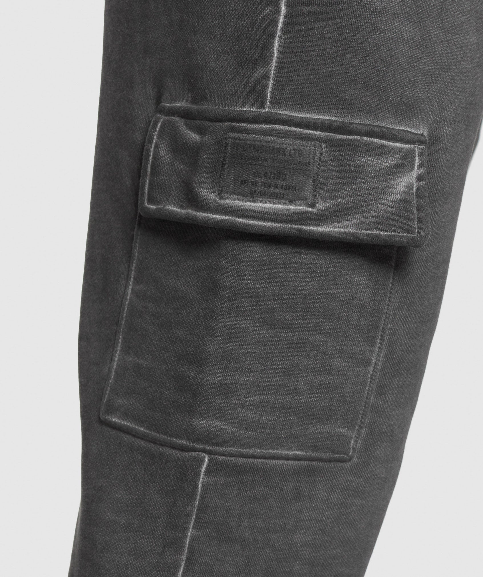 Heavyweight Washed Cargo Joggers in Black - view 6
