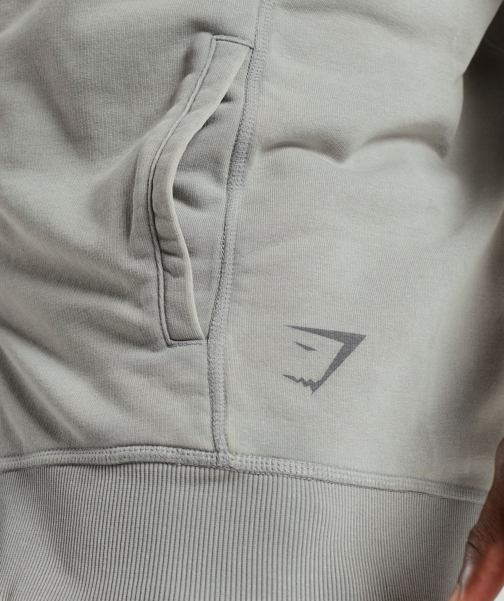 Heritage Washed Sleeveless Zip Hoodie in Smokey Grey - view 6