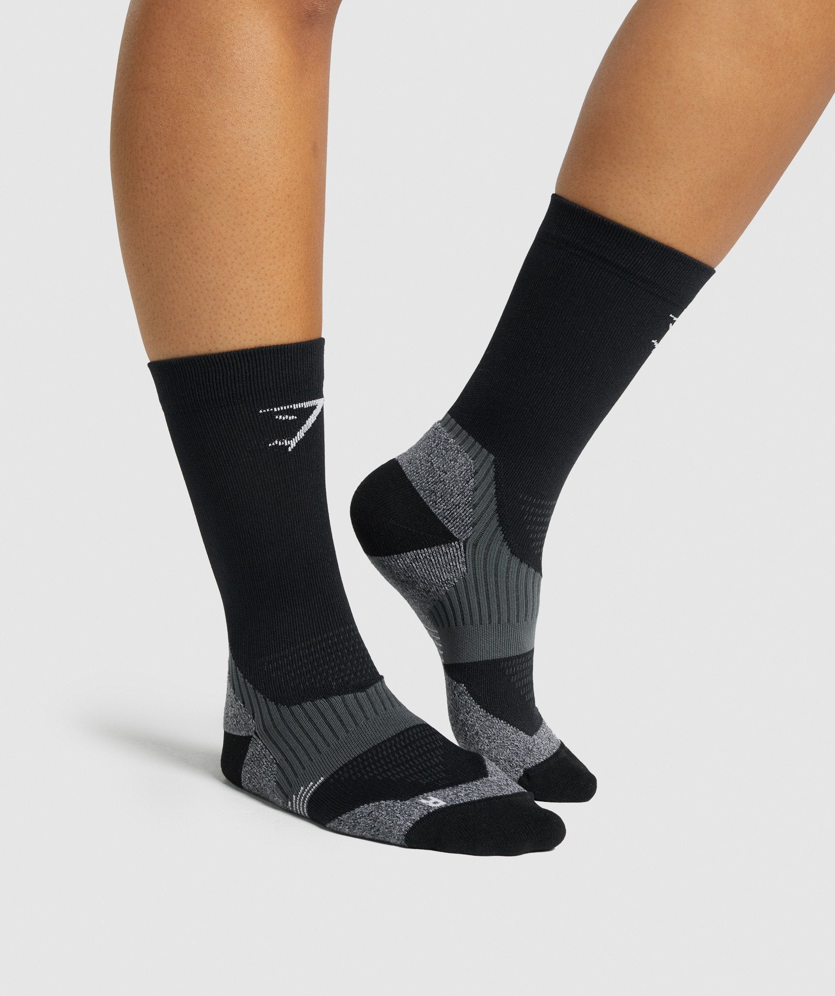 Lightweight Running Crew Socks in Black