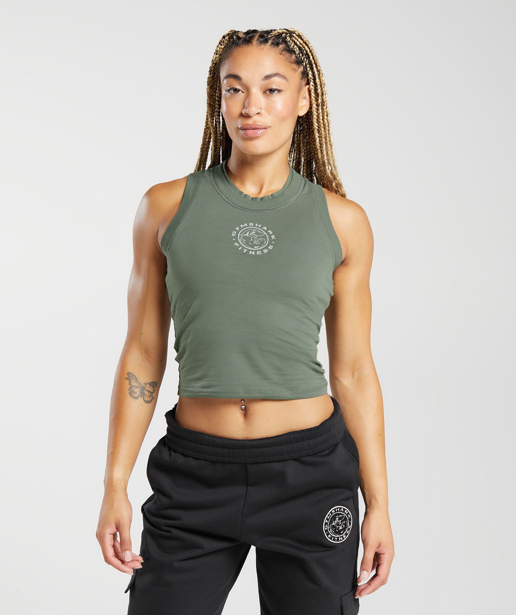 Gymshark Cotton Graphic Crop Top - Jamz Red