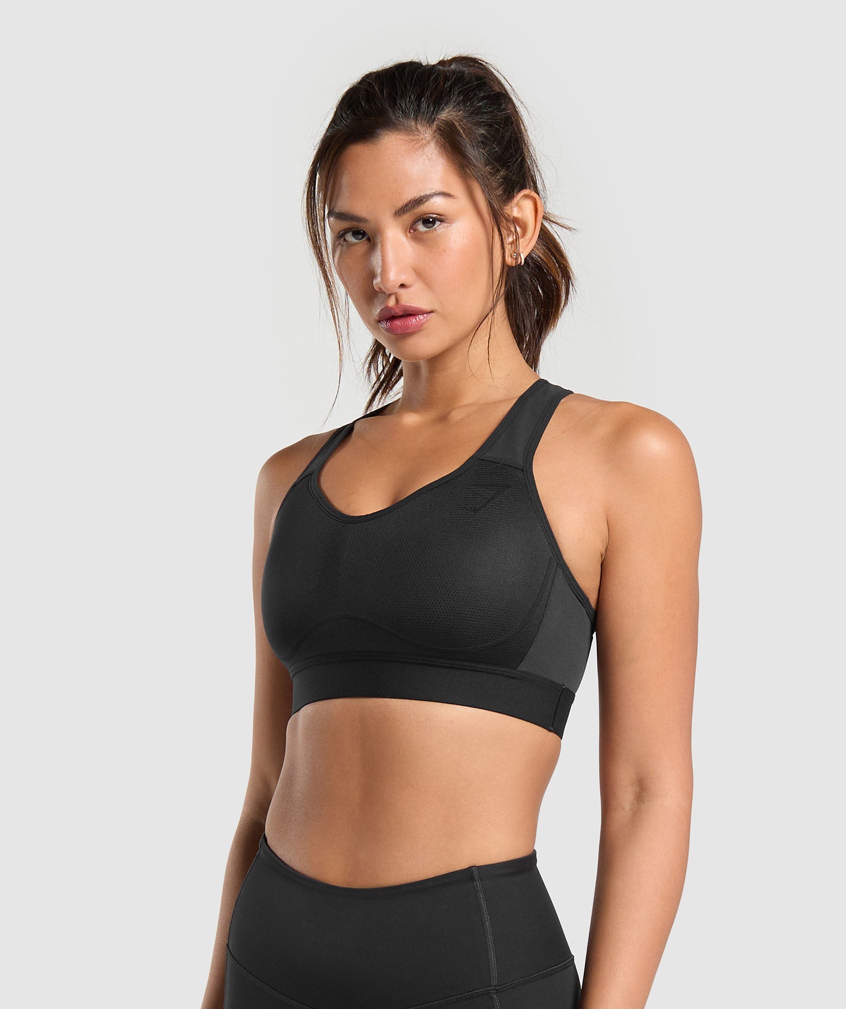 Lightweight High Support Sports Bra in Black - view 3