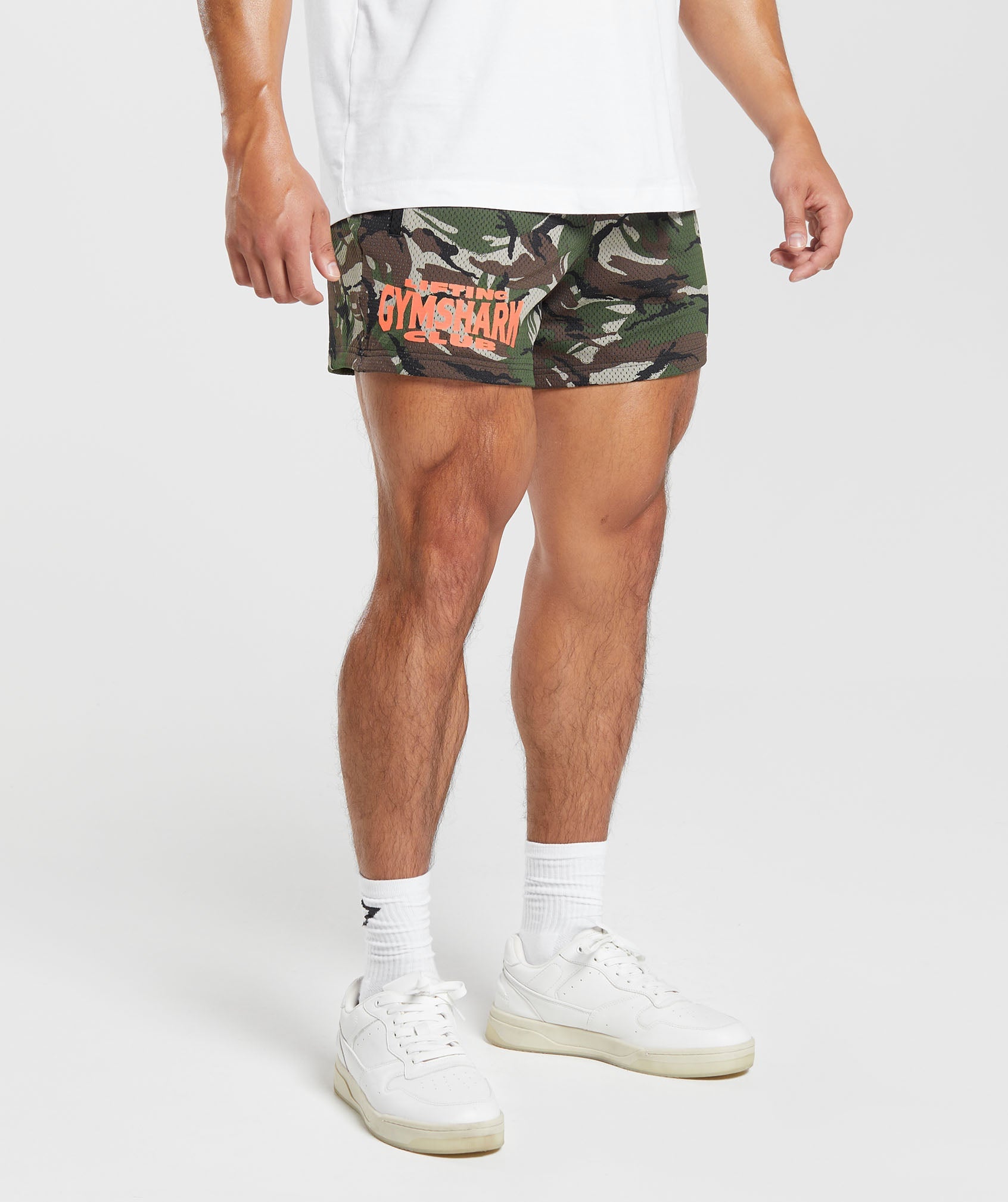 Lifting Club Printed Mesh 5" Shorts in Winter Olive - view 3