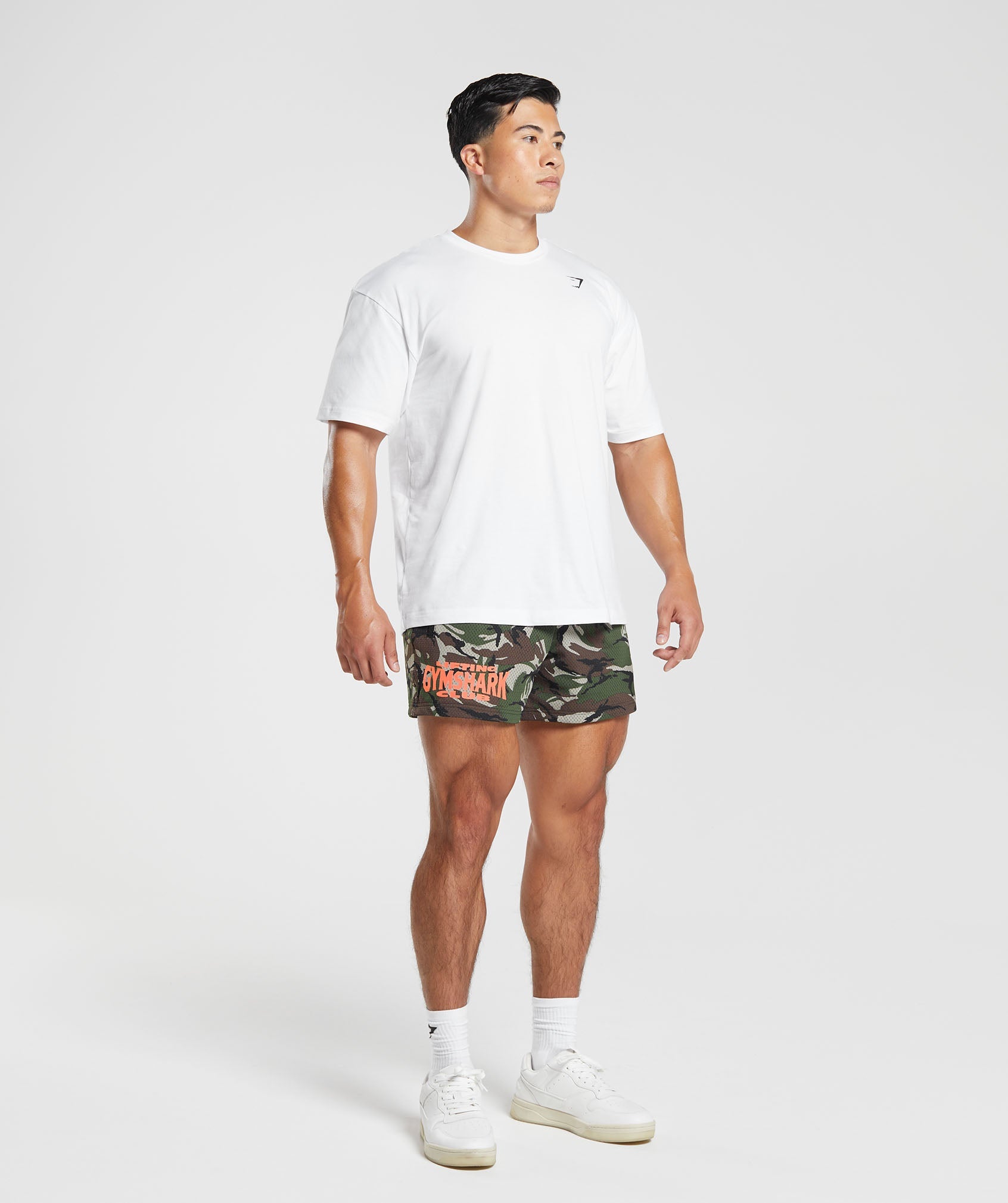 Lifting Club Printed Mesh 5" Shorts in Winter Olive - view 4