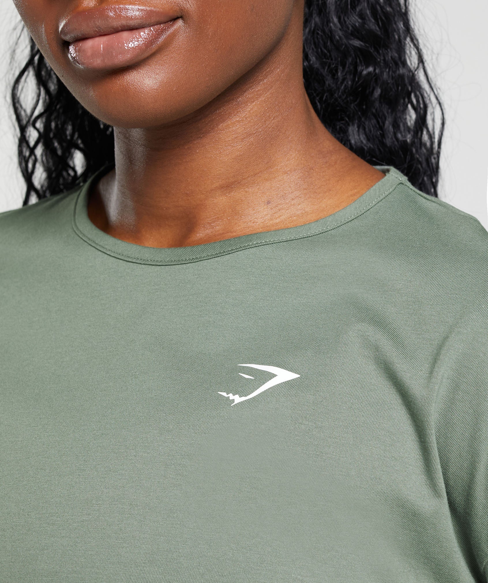 Training Oversized Cotton Long Sleeve Top in Unit Green - view 4
