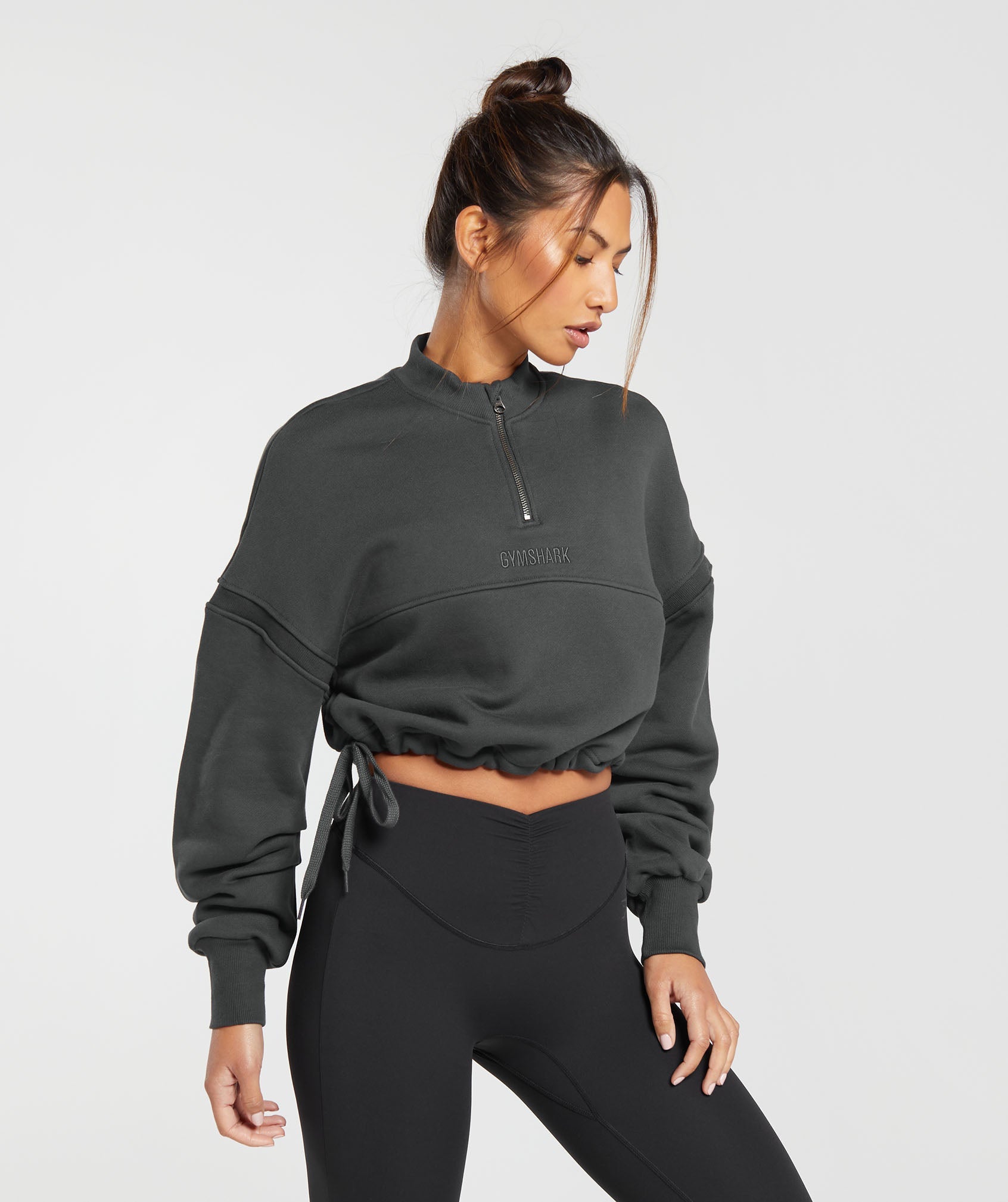 Heavyweight Loopback Sweat Pullover in Asphalt Grey - view 3